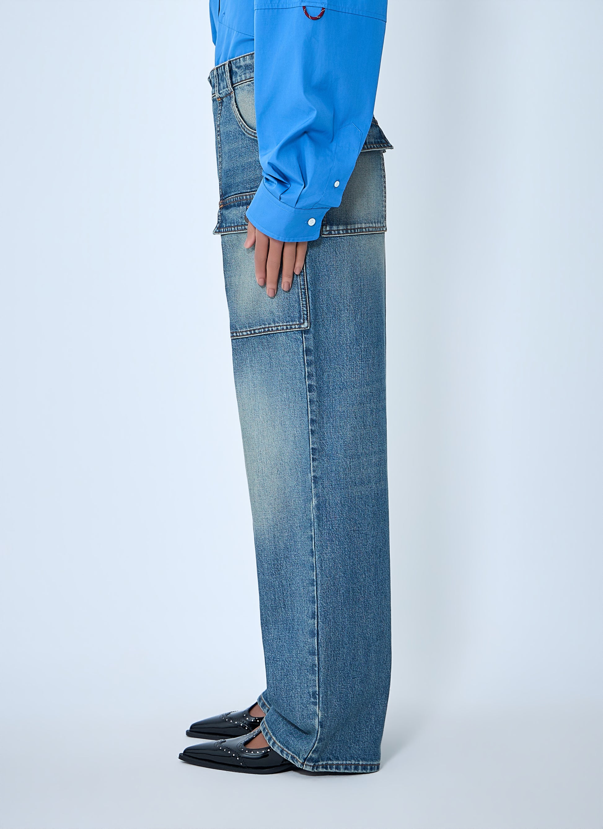 Miu Miu Women Cargo Denim Jeans MIU MIU