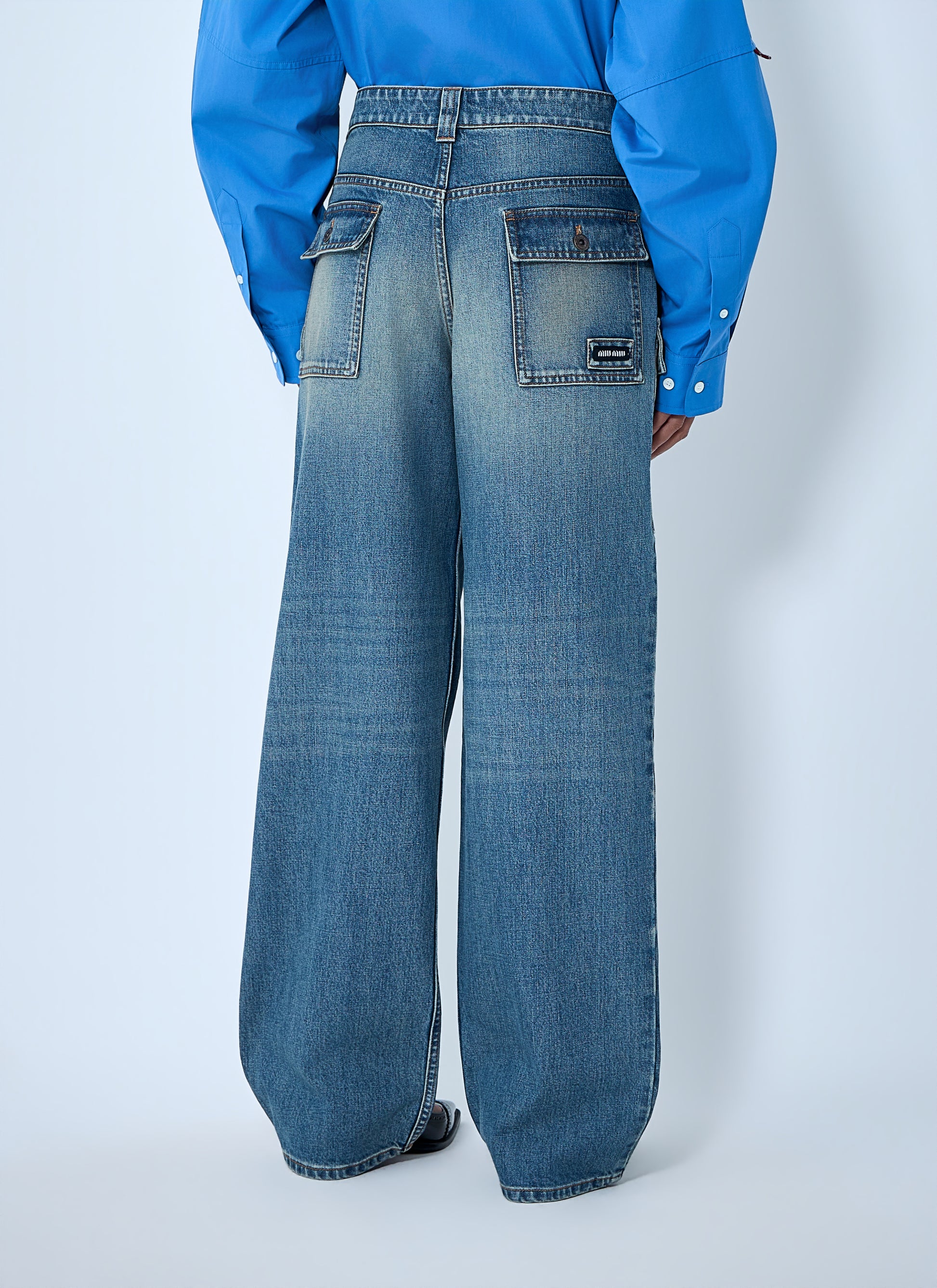 Miu Miu Women Cargo Denim Jeans MIU MIU