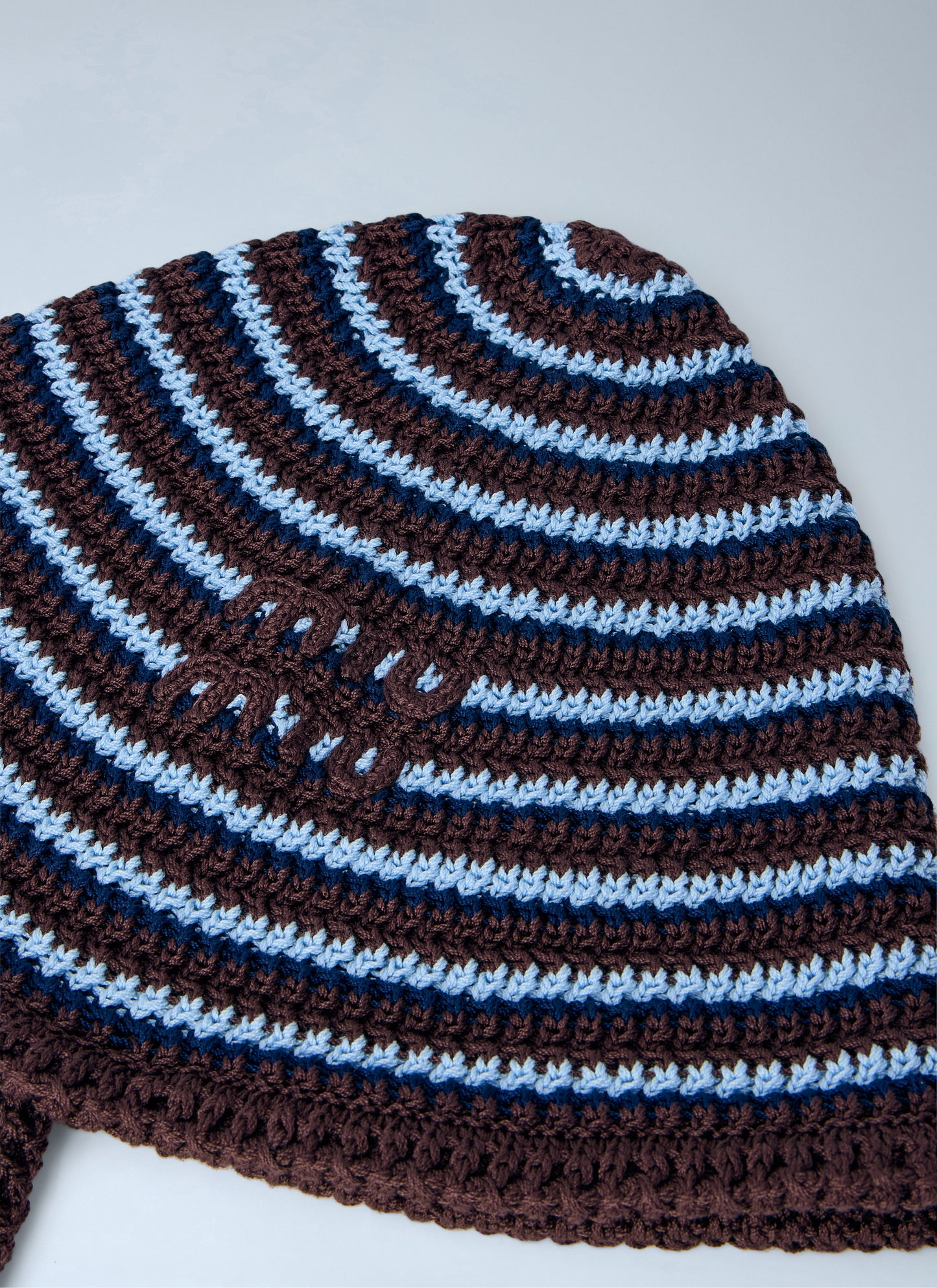 Miu Miu Women Striped Crochet Hat With Ties MIU MIU