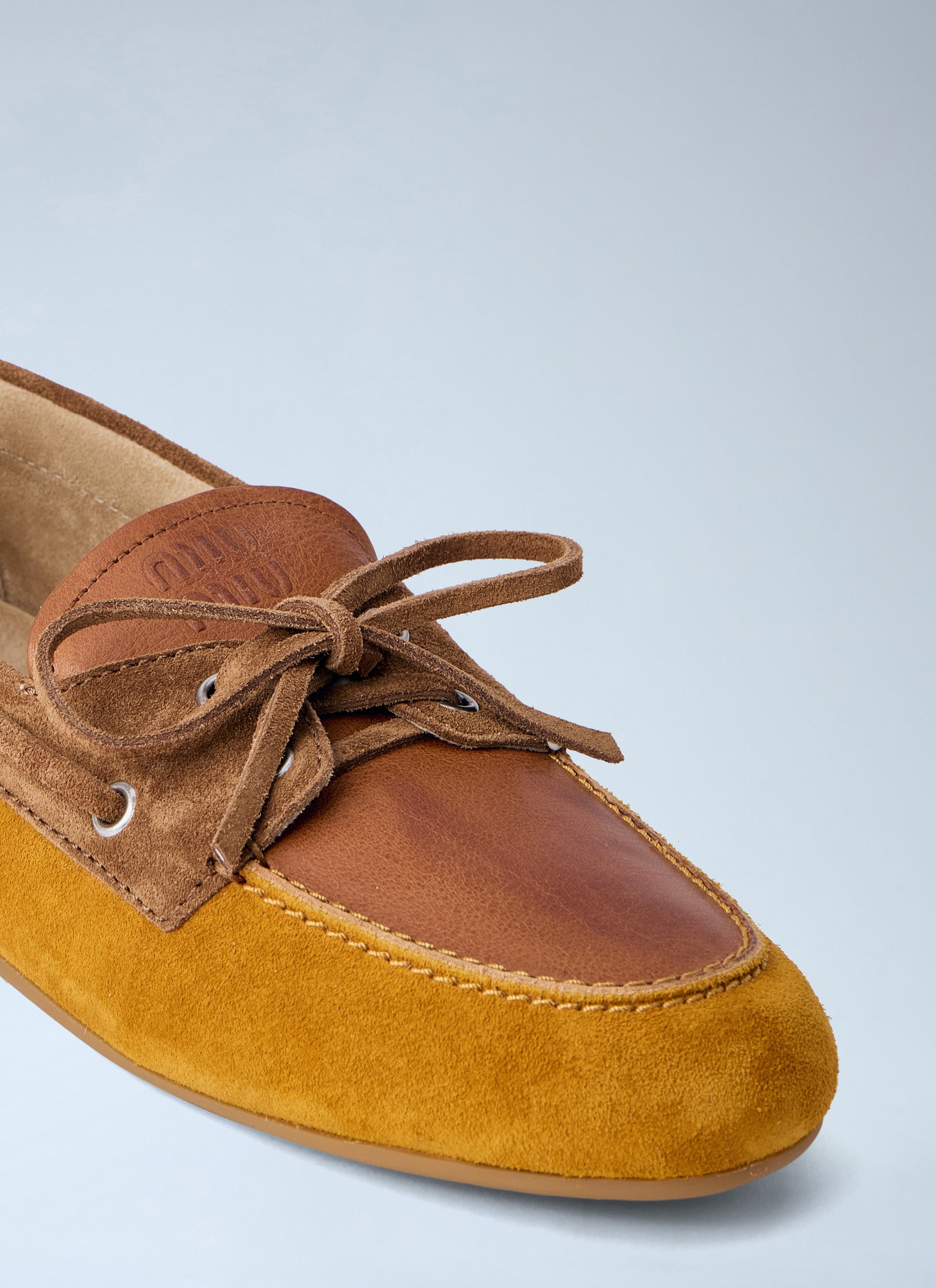 Miu Miu Women Suede Boat Shoes MIU MIU