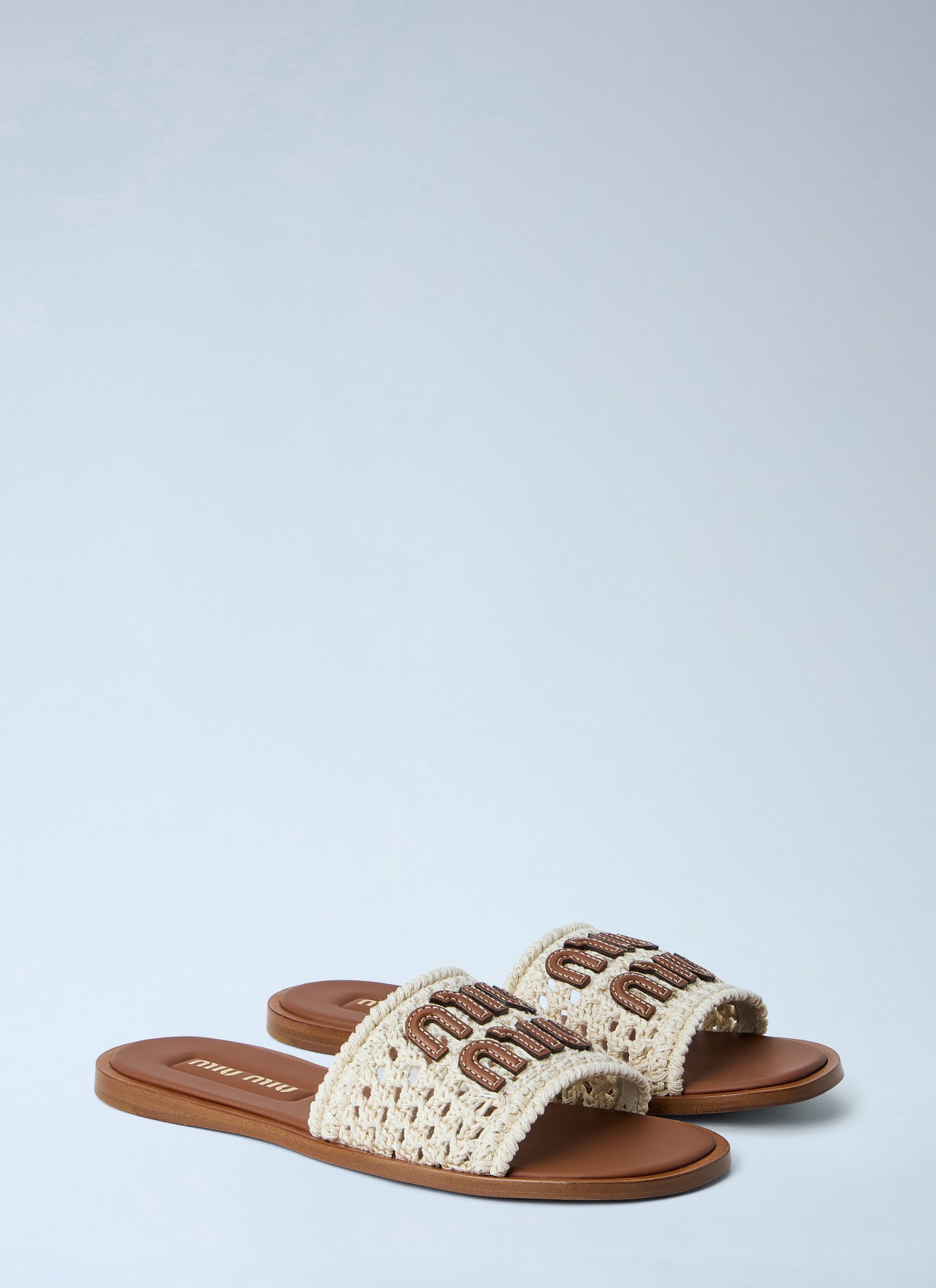 Miu Miu Women Crochet Slide Sandals