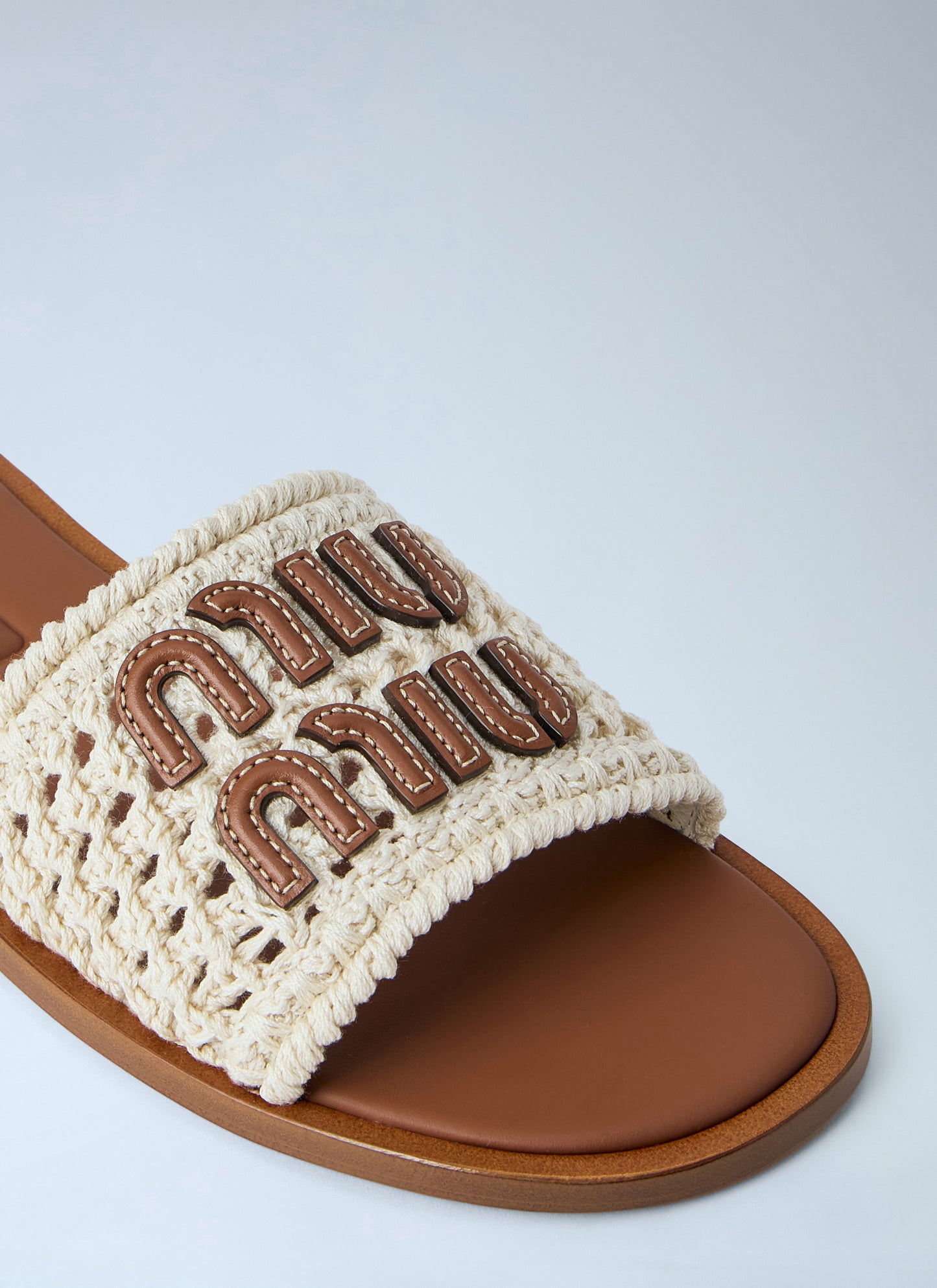 Miu Miu Women Crochet Slide Sandals