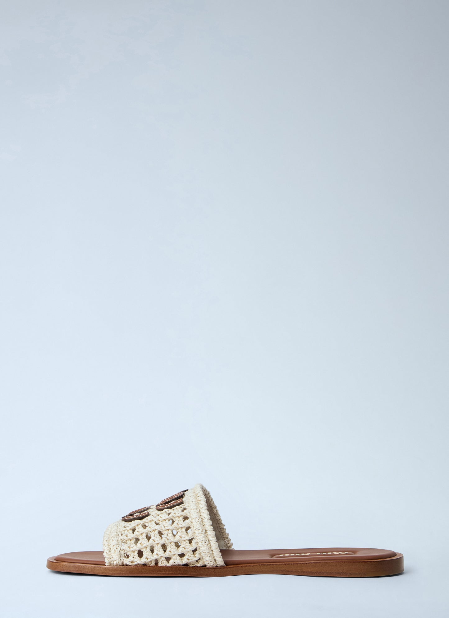 Miu Miu Women Crochet Slide Sandals