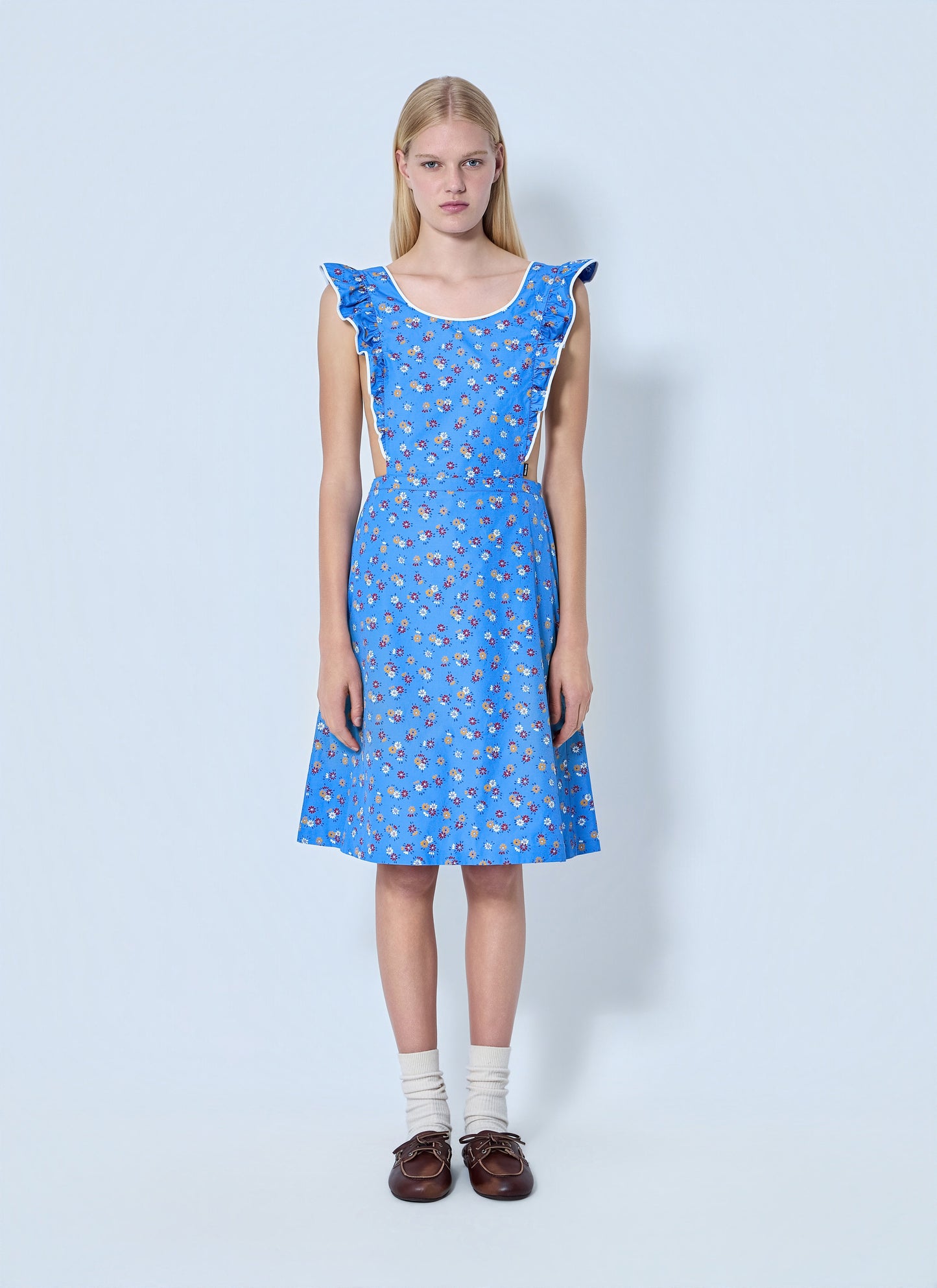 Miu Miu Women Poplin Pinafore Midi Dress