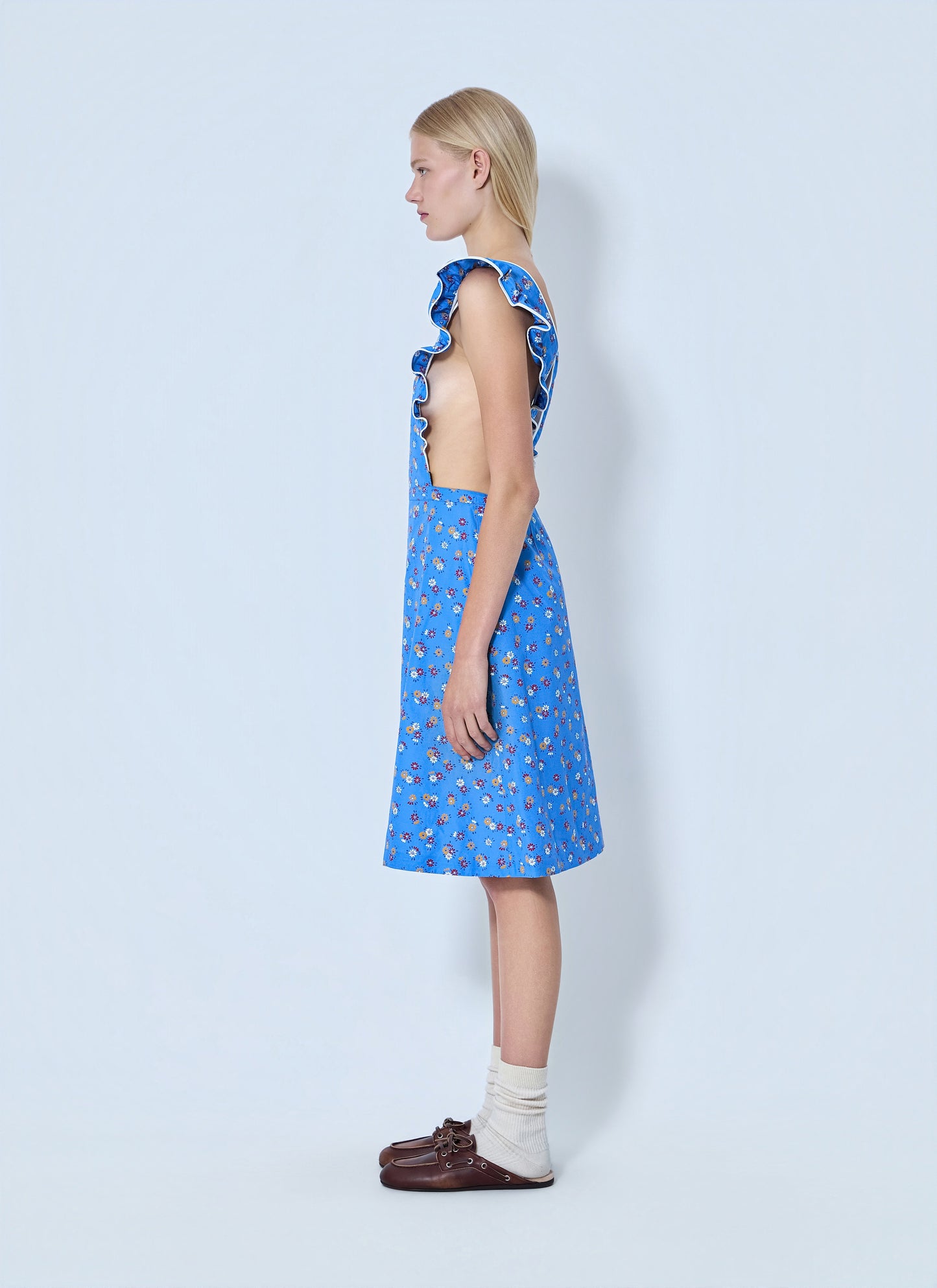 Miu Miu Women Poplin Pinafore Midi Dress