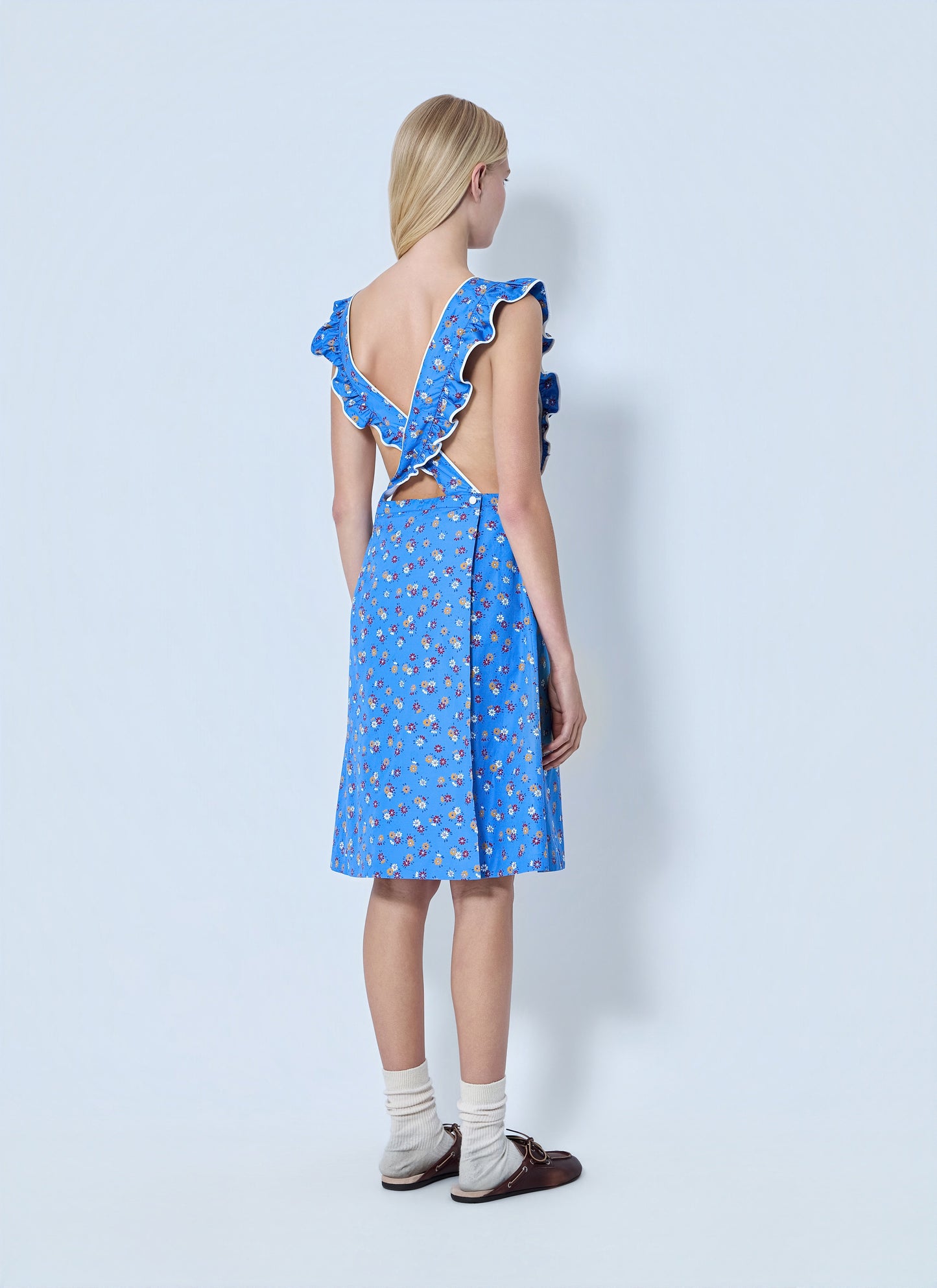 Miu Miu Women Poplin Pinafore Midi Dress