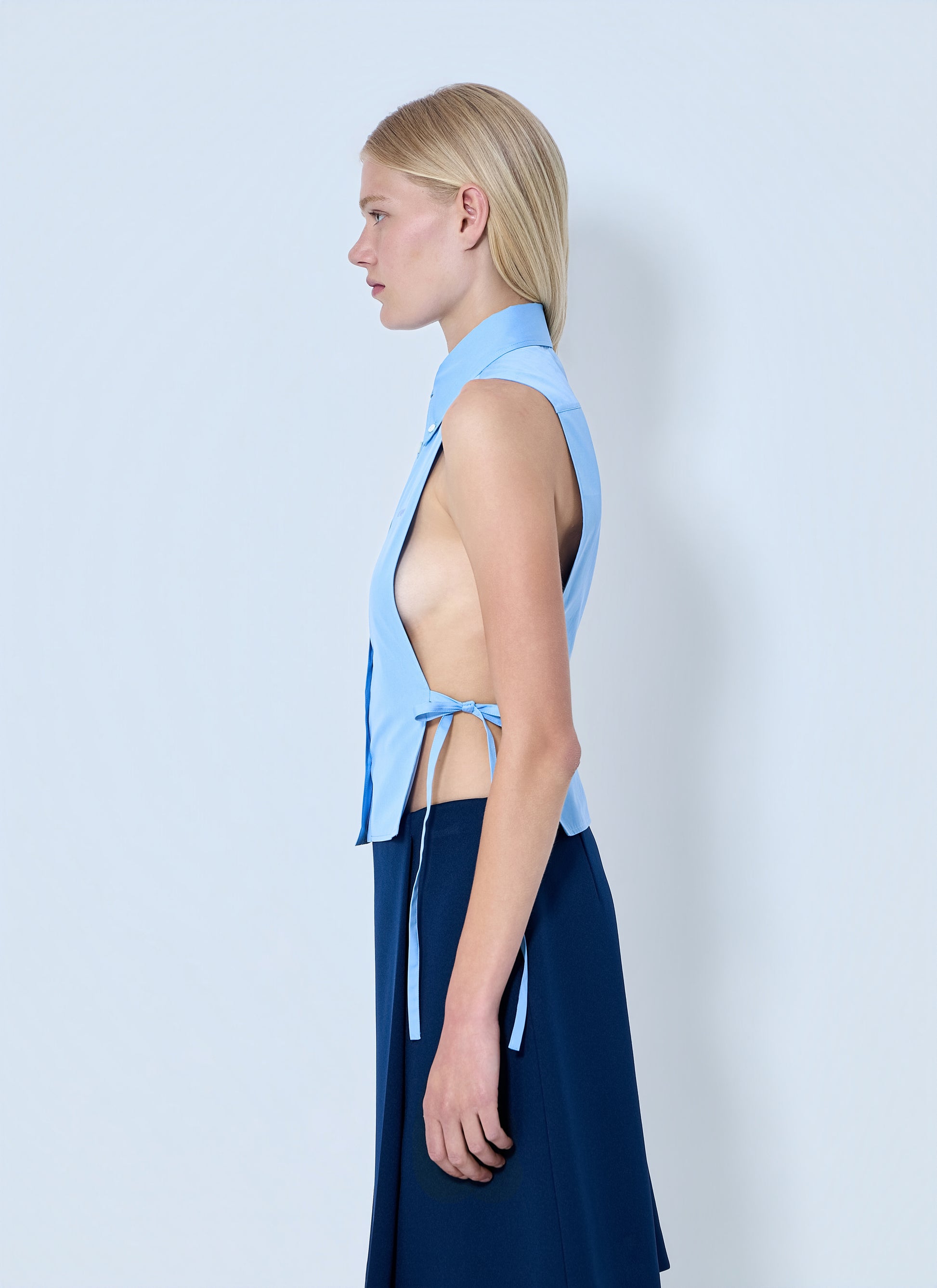 Miu Miu Women Poplin Sleeveless Shirt MIU MIU