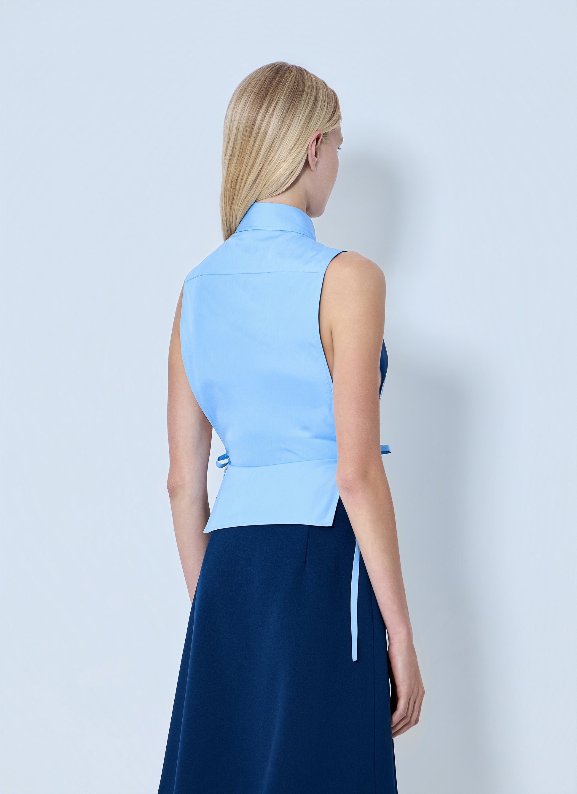 Miu Miu Women Poplin Sleeveless Shirt MIU MIU