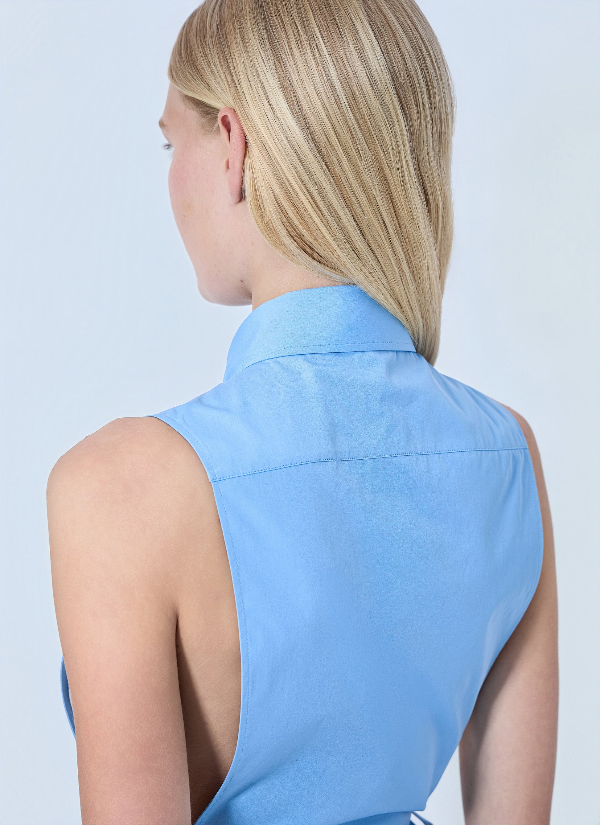 Miu Miu Women Poplin Sleeveless Shirt MIU MIU