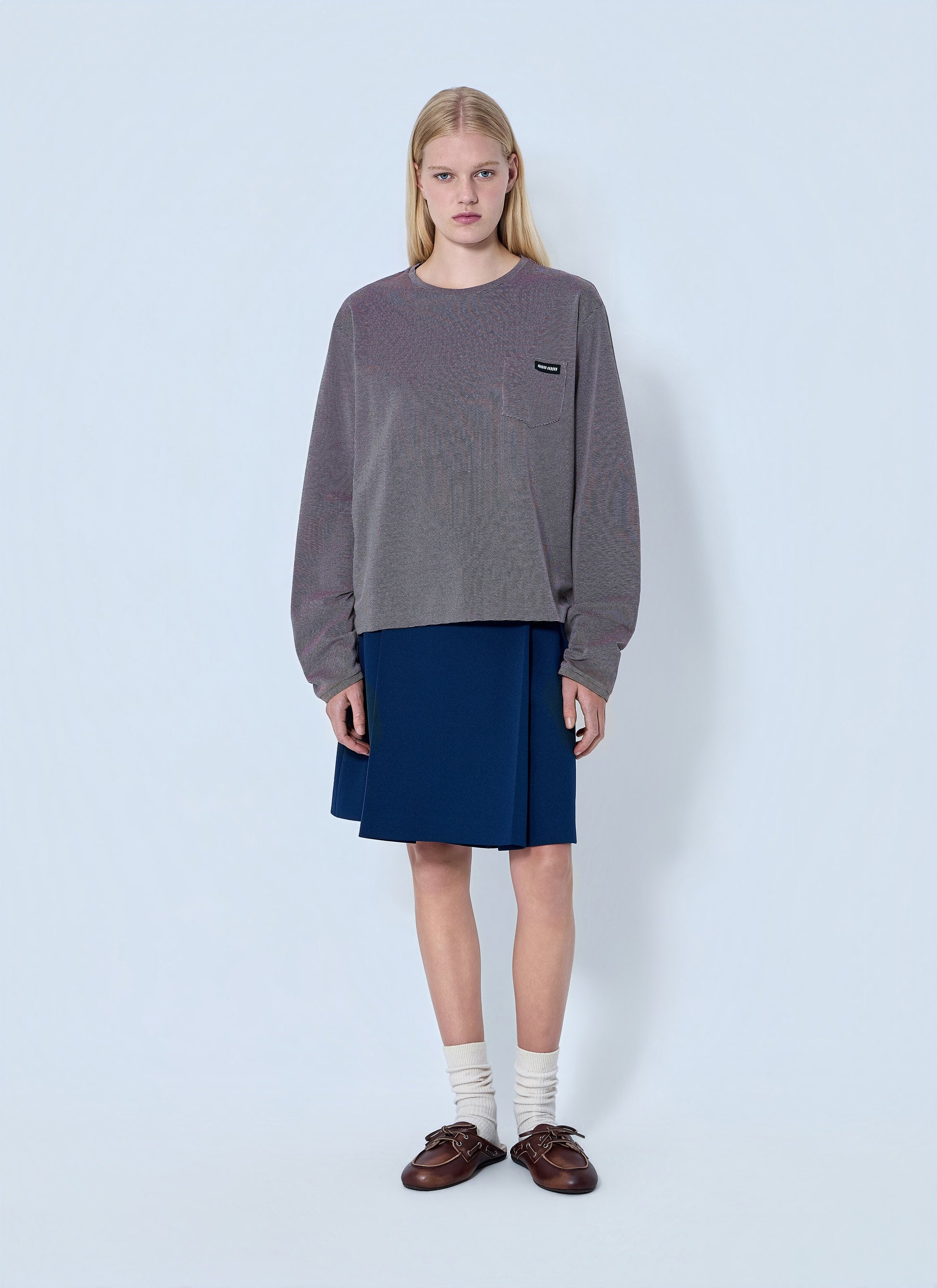 Miu Miu Women Jacquard Jersey T-Shirt MIU MIU