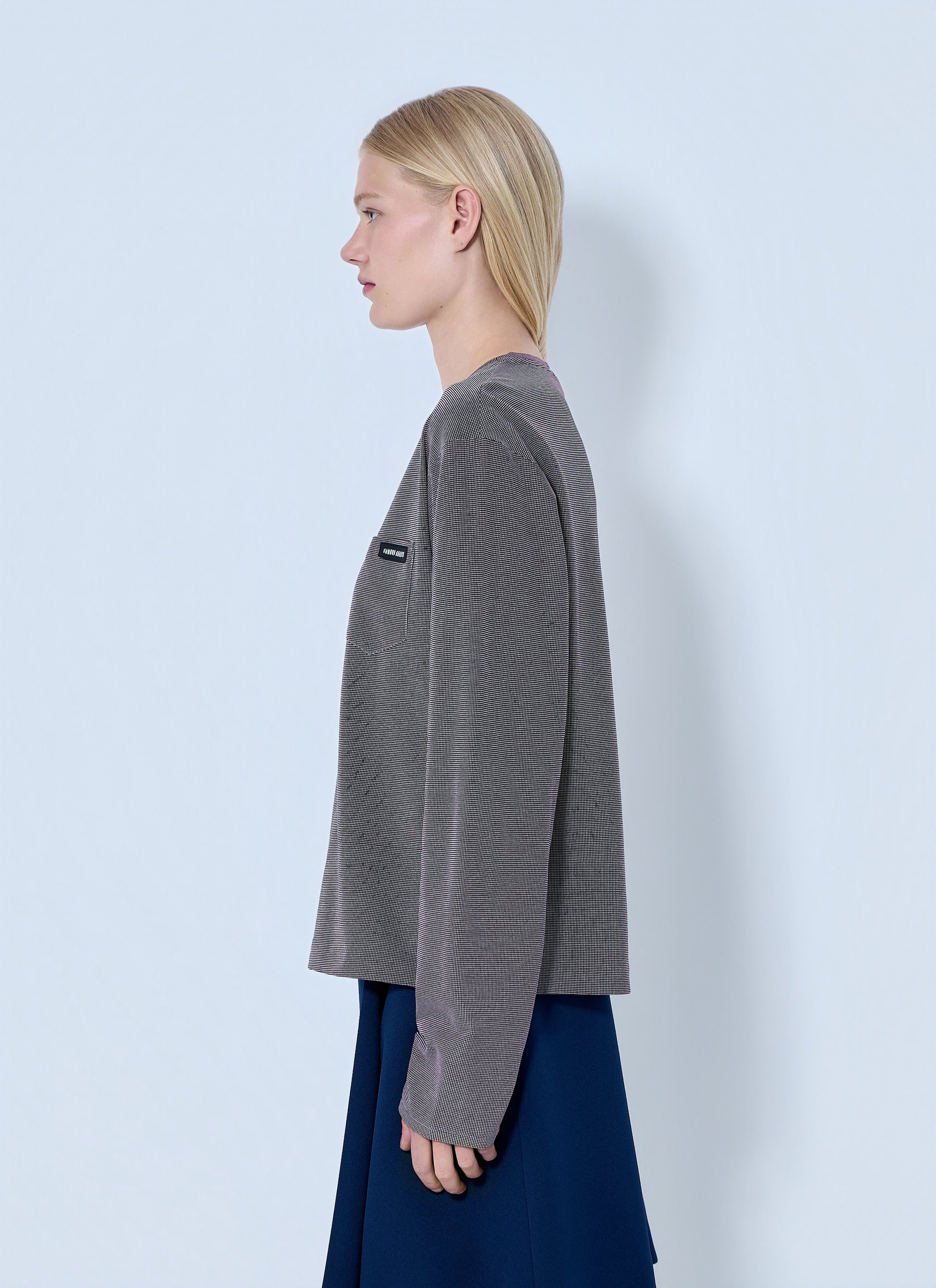 Miu Miu Women Jacquard Jersey T-Shirt MIU MIU