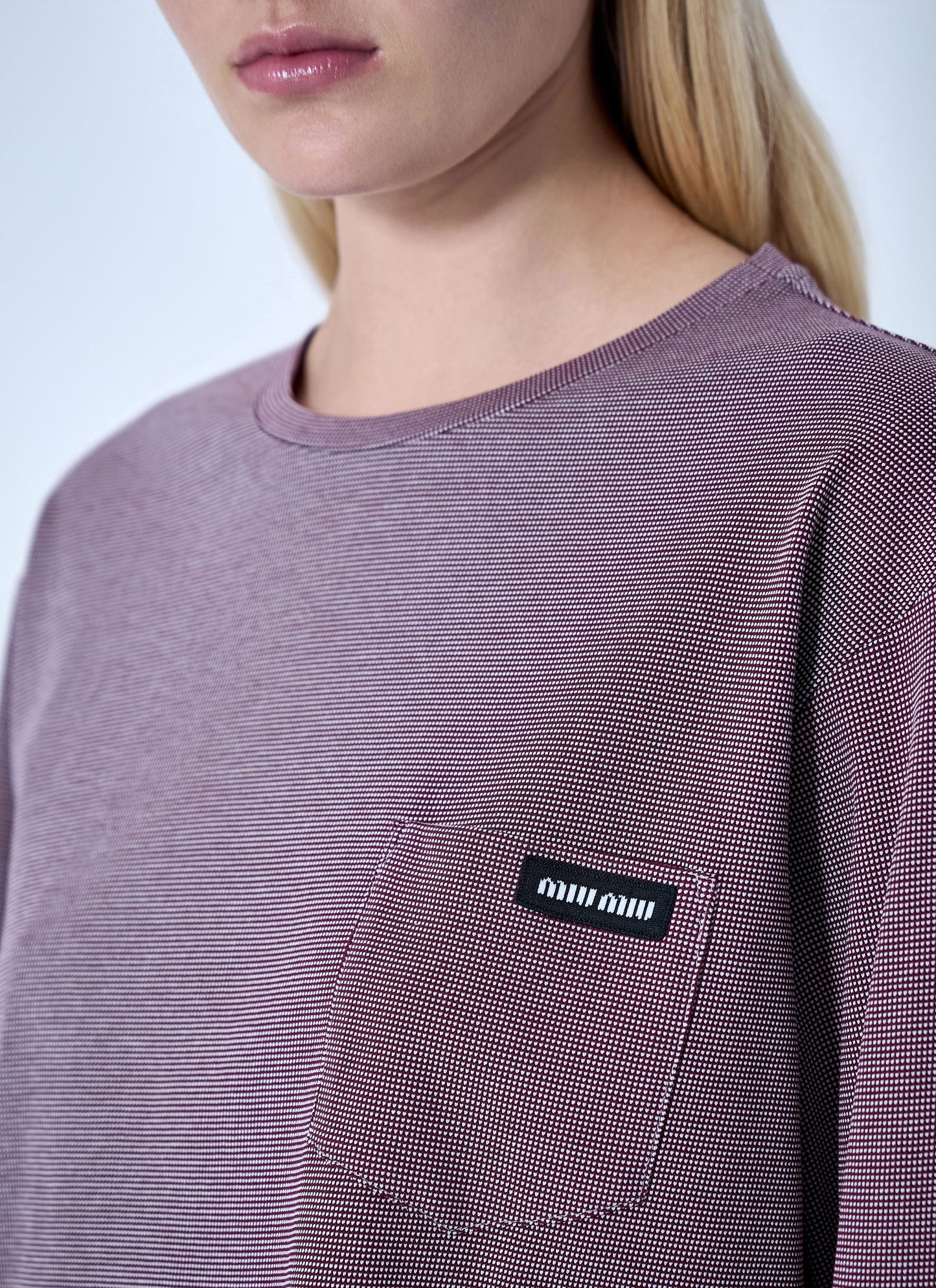 Miu Miu Women Jacquard Jersey T-Shirt MIU MIU
