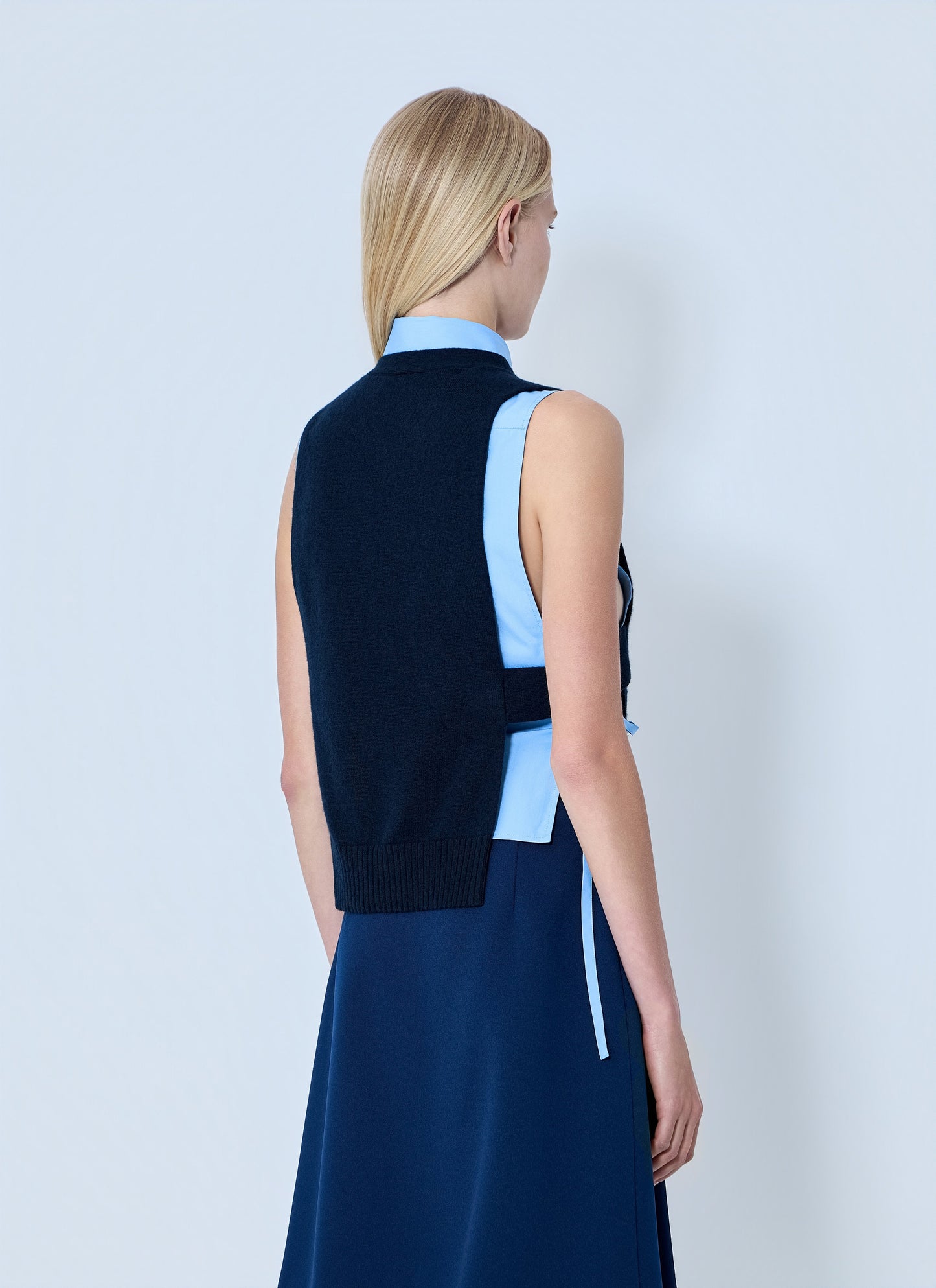 Miu Miu Women V-Neck Logo Vest MIU MIU