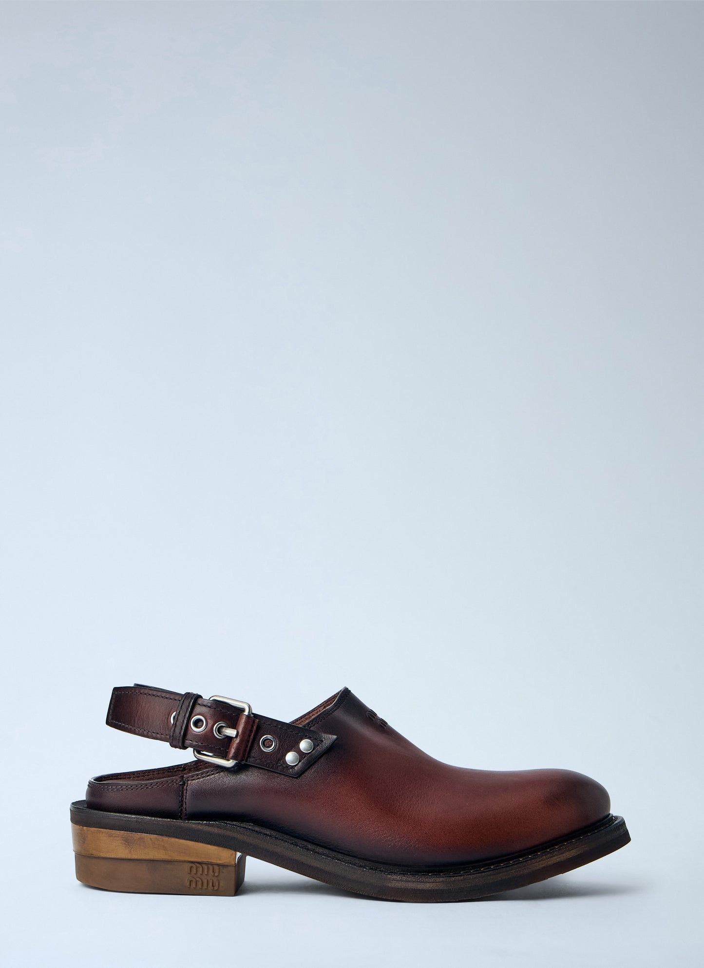 Miu Miu Women Foule Leather Mules MIU MIU