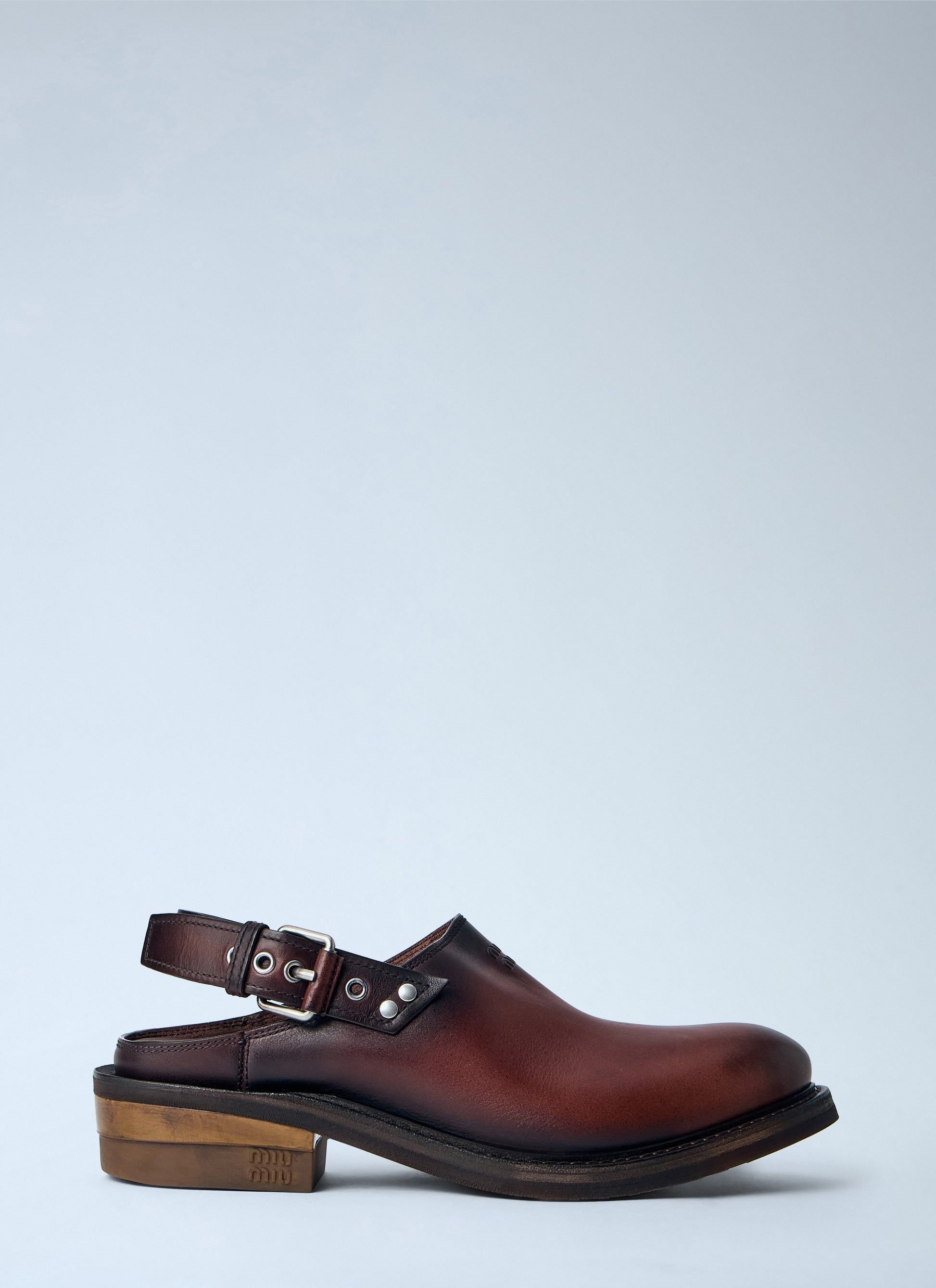 Miu Miu Women Foule Leather Mules MIU MIU
