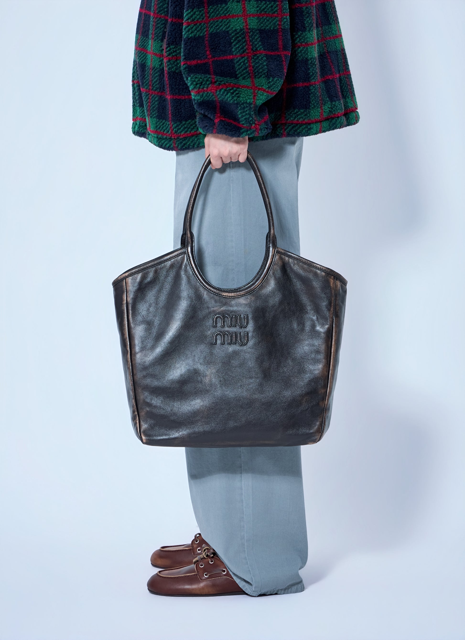Miu Miu Women Ivy Leather Tote Bag MIU MIU