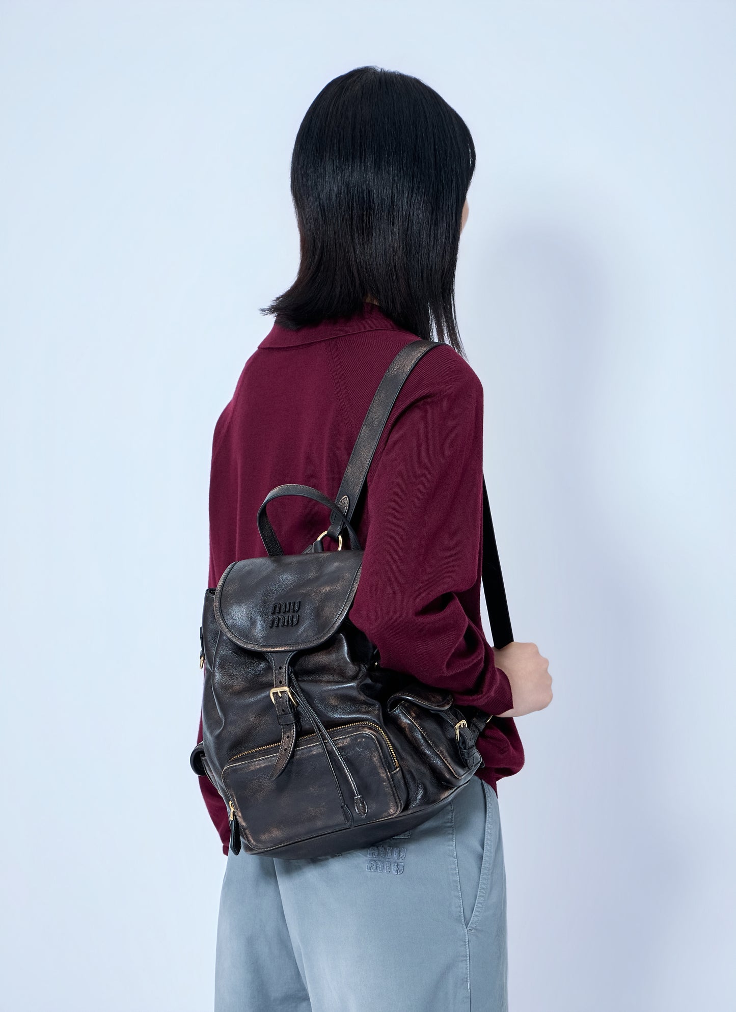 Miu Miu Women Leather Backpack MIU MIU