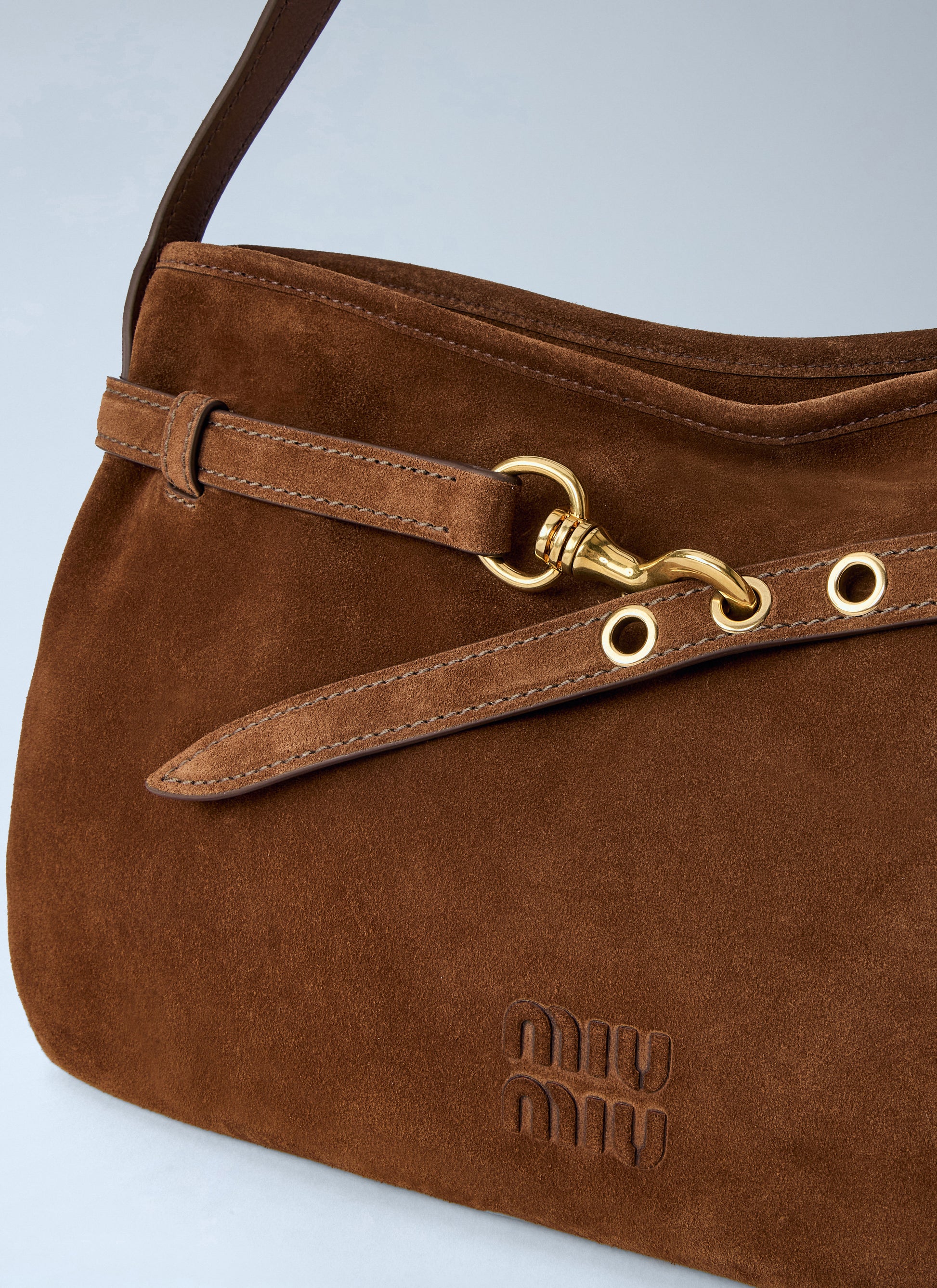 Miu Miu Women Medium Adventure Suede Shoulder Bag MIU MIU