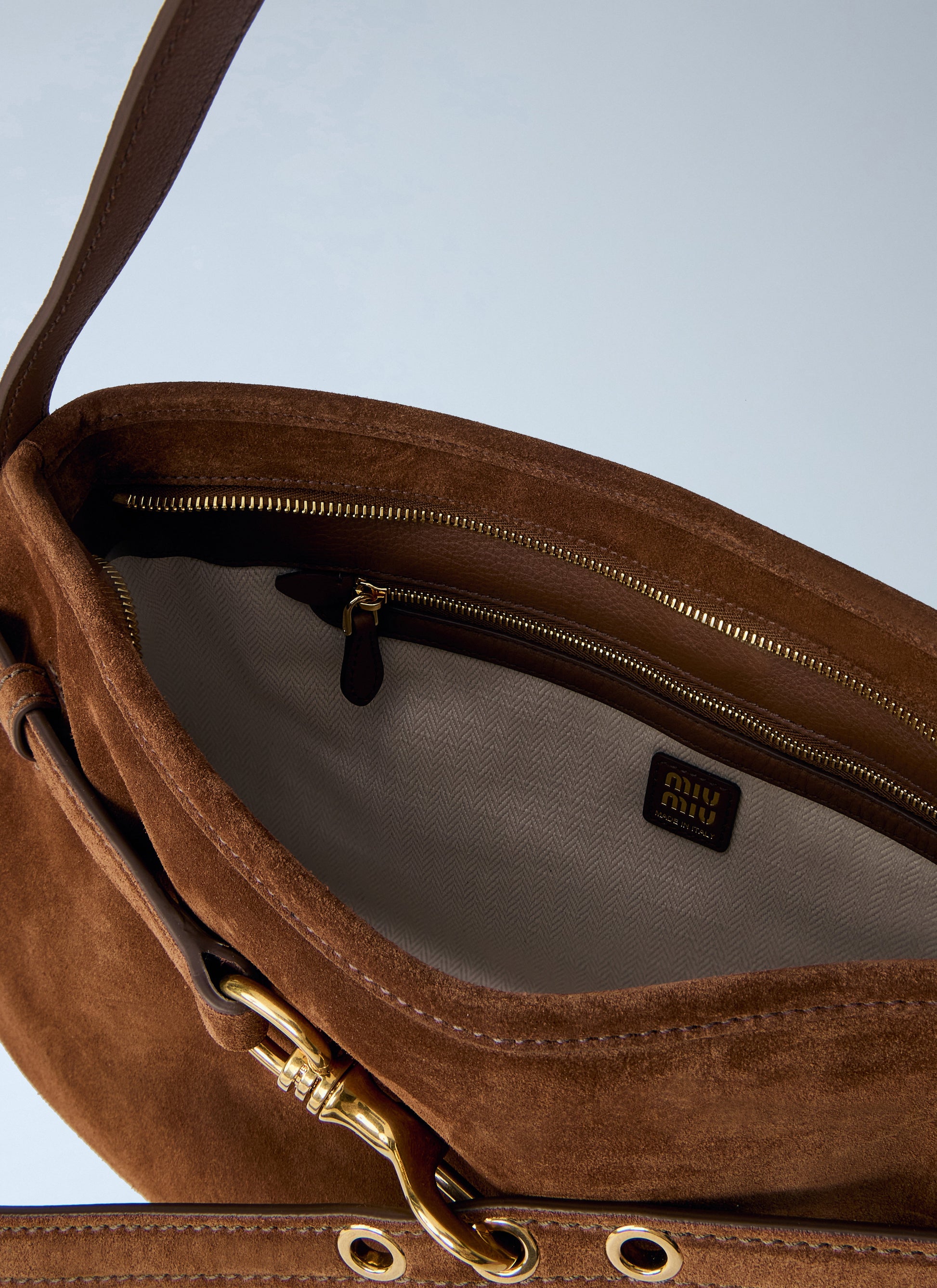 Miu Miu Women Medium Adventure Suede Shoulder Bag MIU MIU