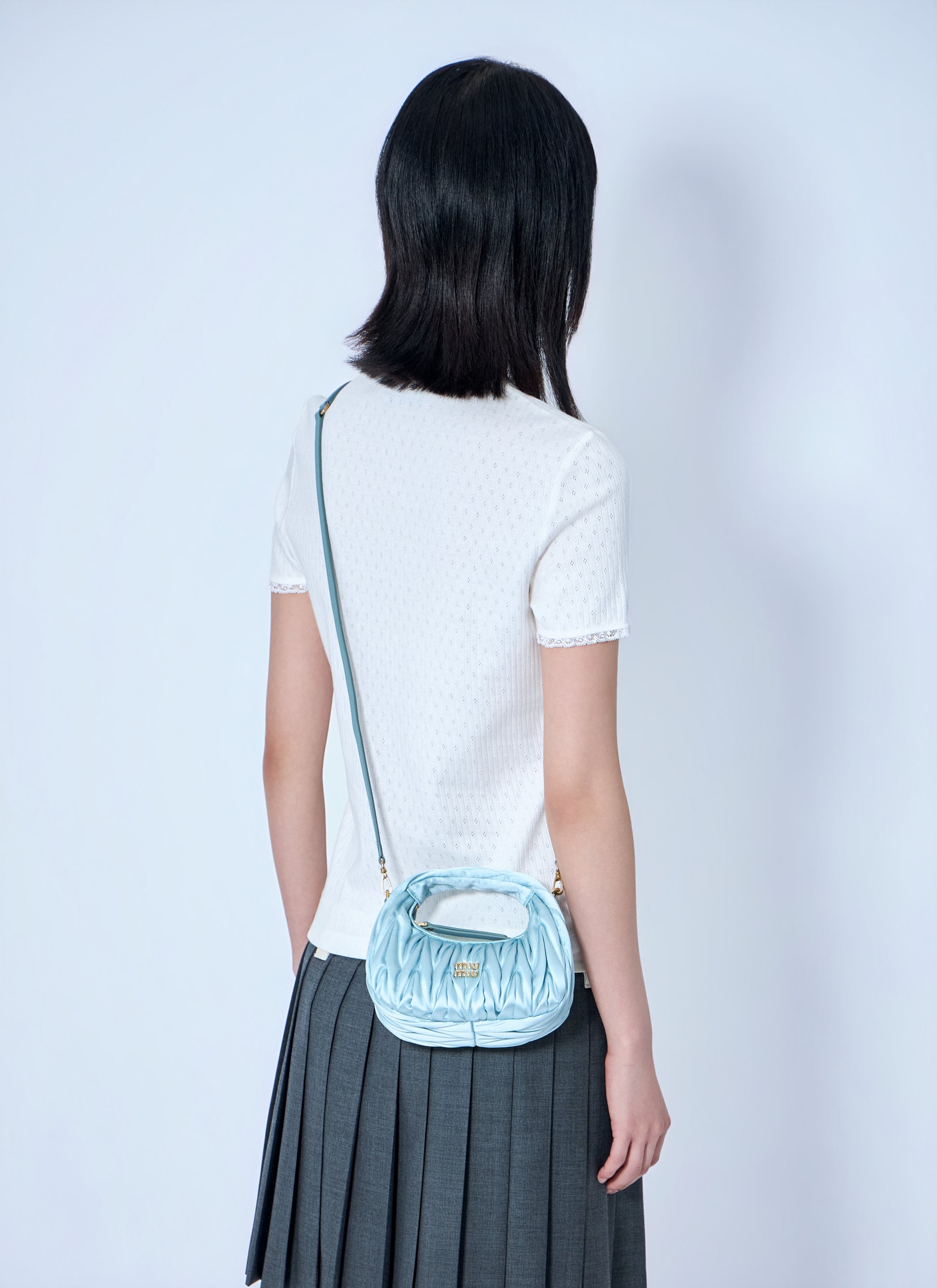 Miu Miu Women Wander Matelassé Satin Mini Bag MIU MIU