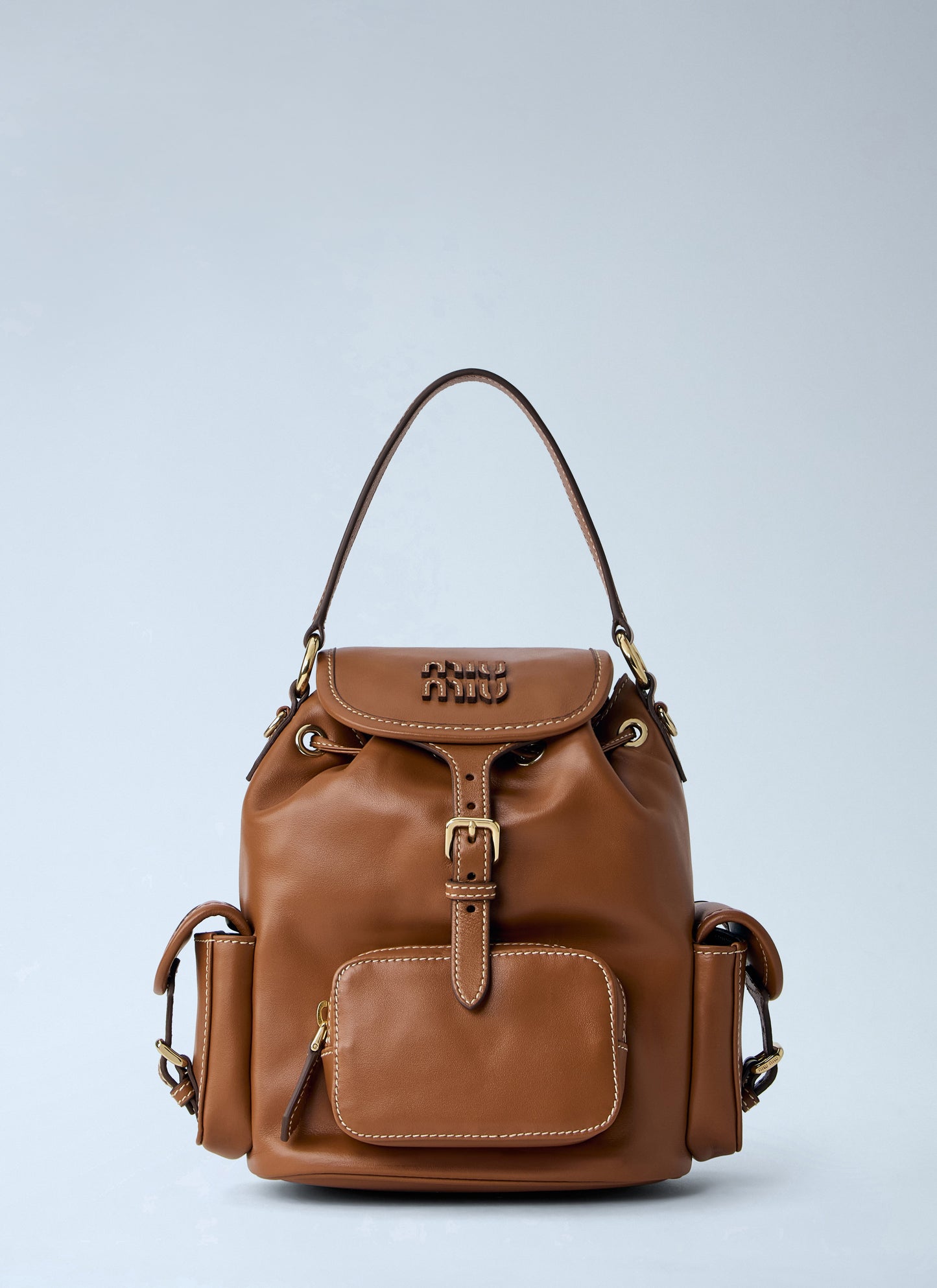 Miu Miu Women Logo Leather Backpack