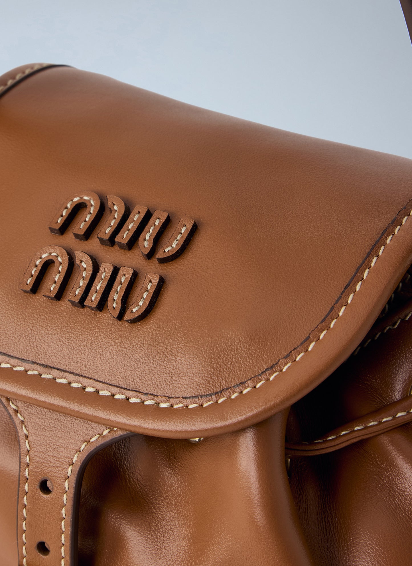 Miu Miu Women Logo Leather Backpack