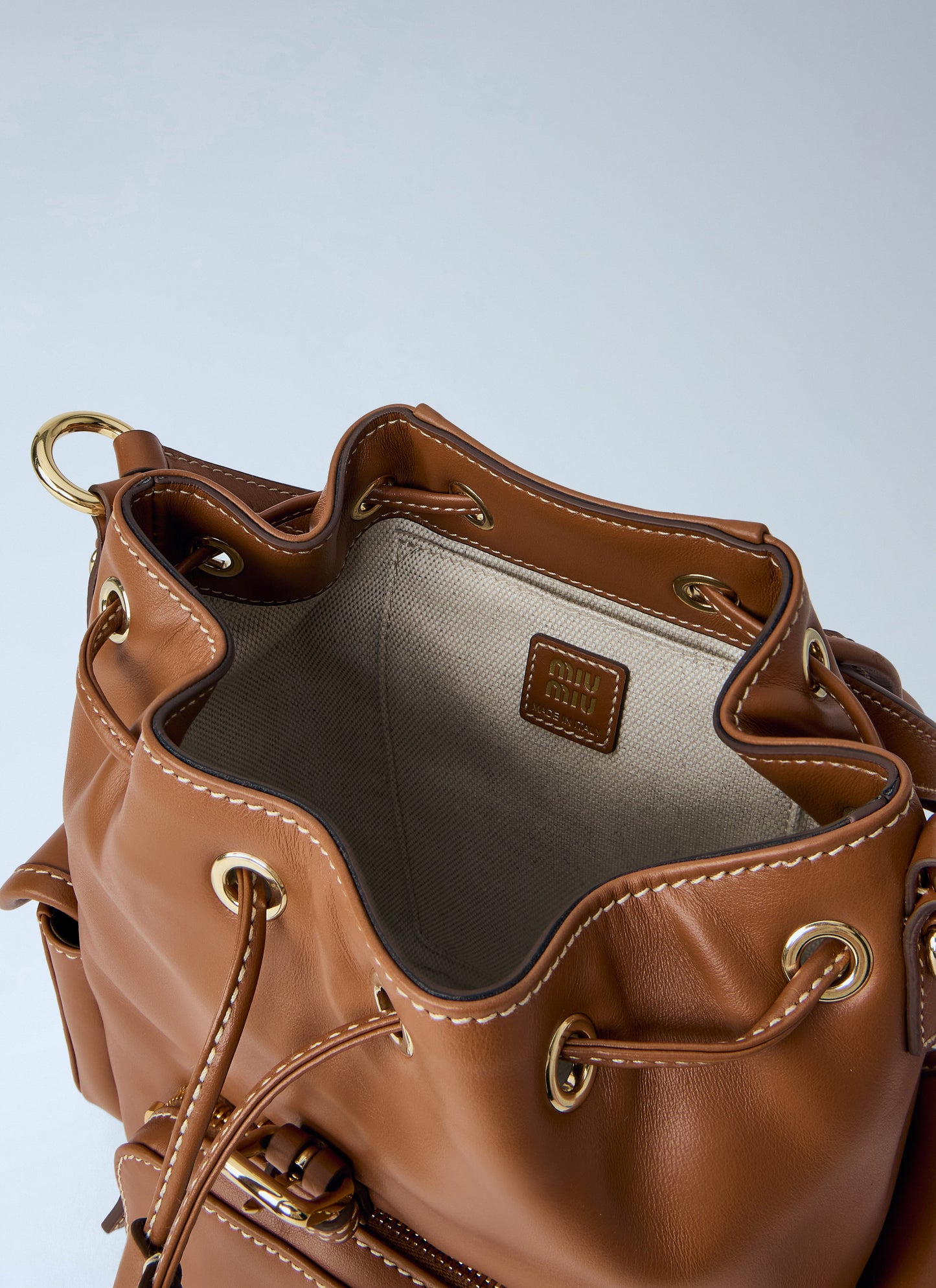 Miu Miu Women Logo Leather Backpack