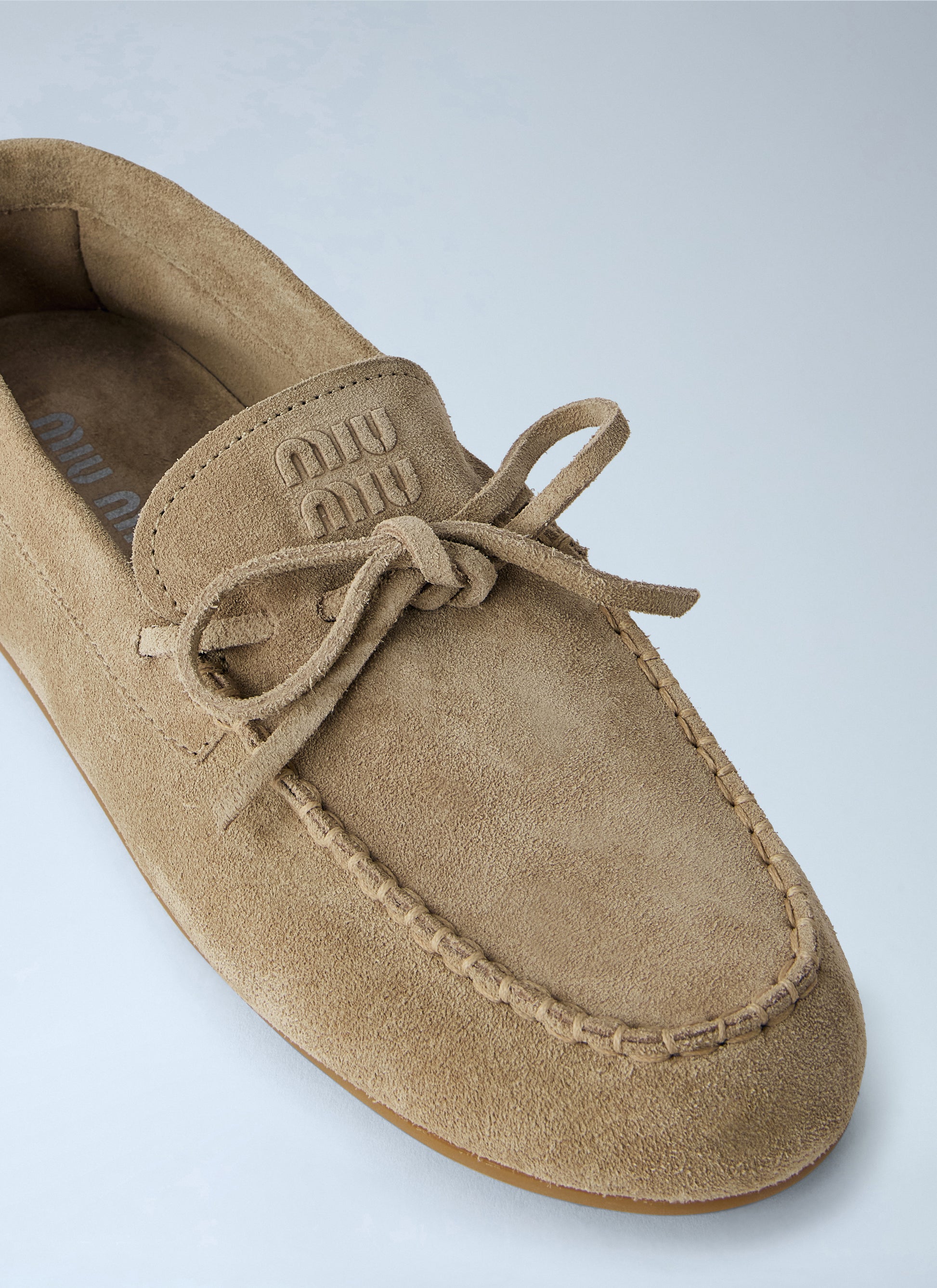 Miu Miu Women Suede Mesh Loafers MIU MIU
