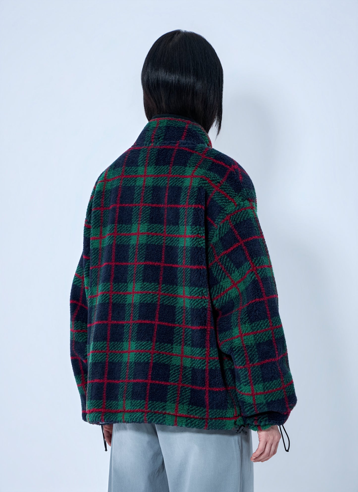 Miu Miu Women Checked Teddy Zipper Jacket