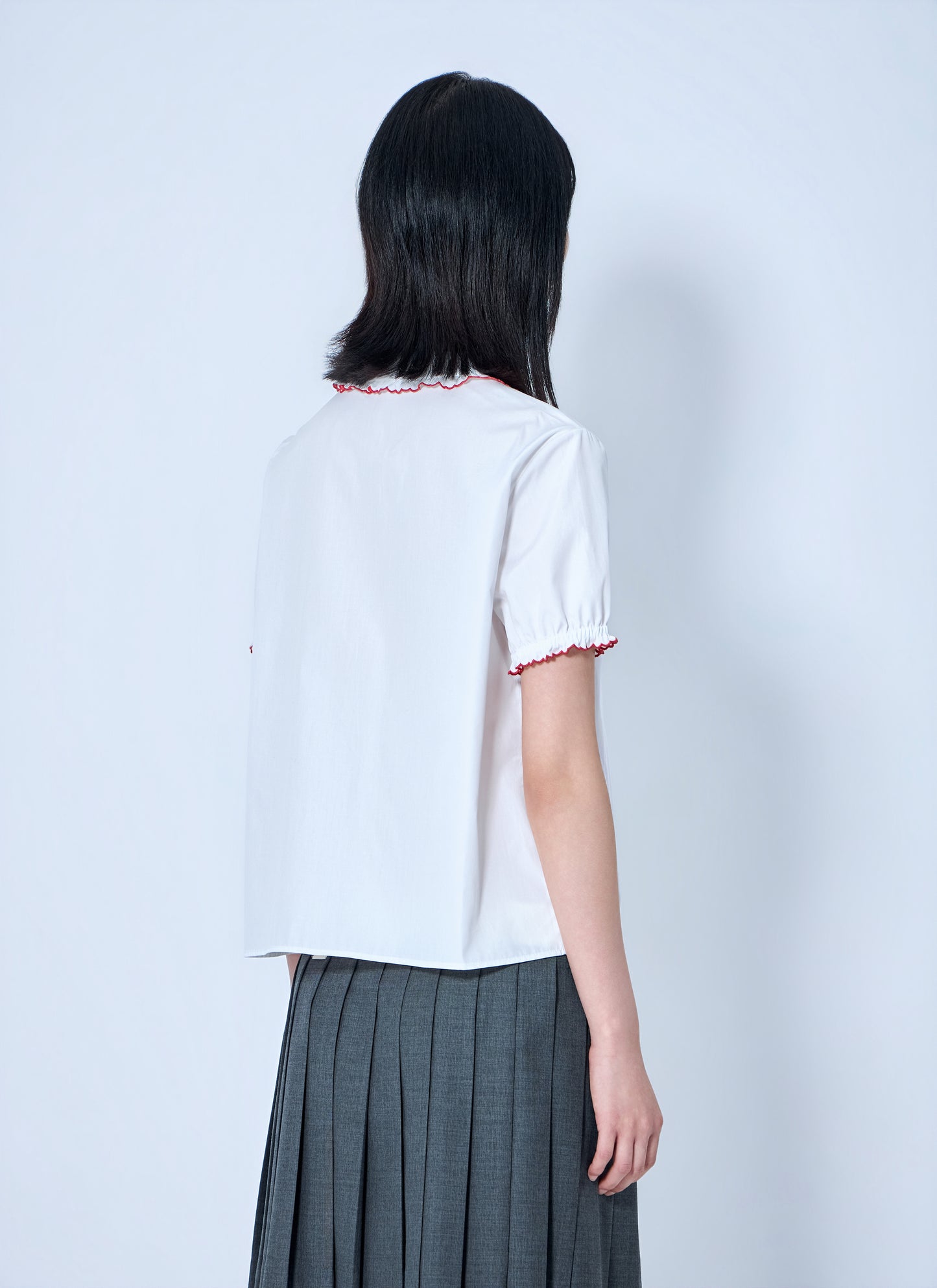 Miu Miu Women Embroidered Poplin Shirt MIU MIU