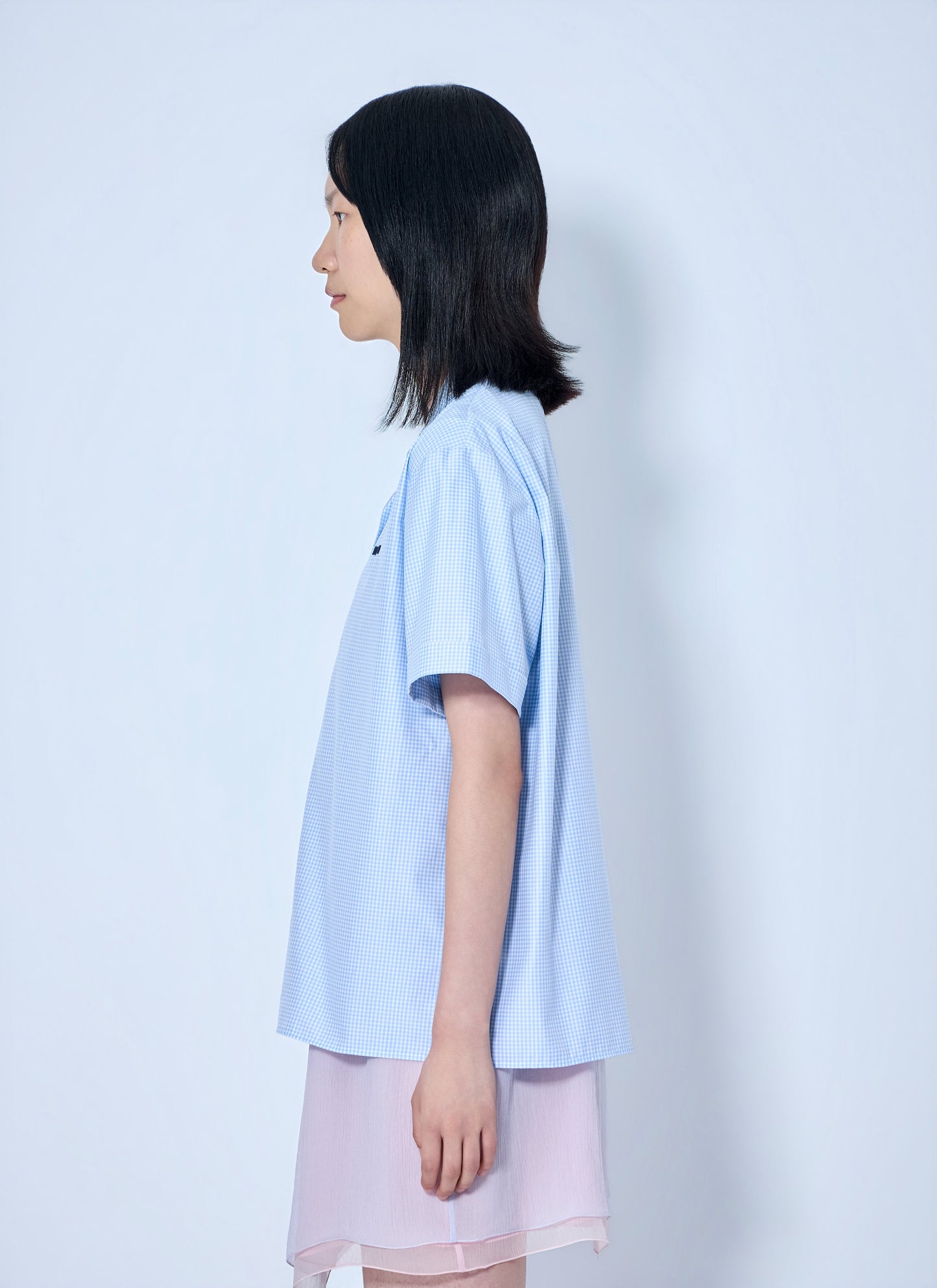 Miu Miu Women Short-Sleeve Cotton Poplin Shirt MIU MIU