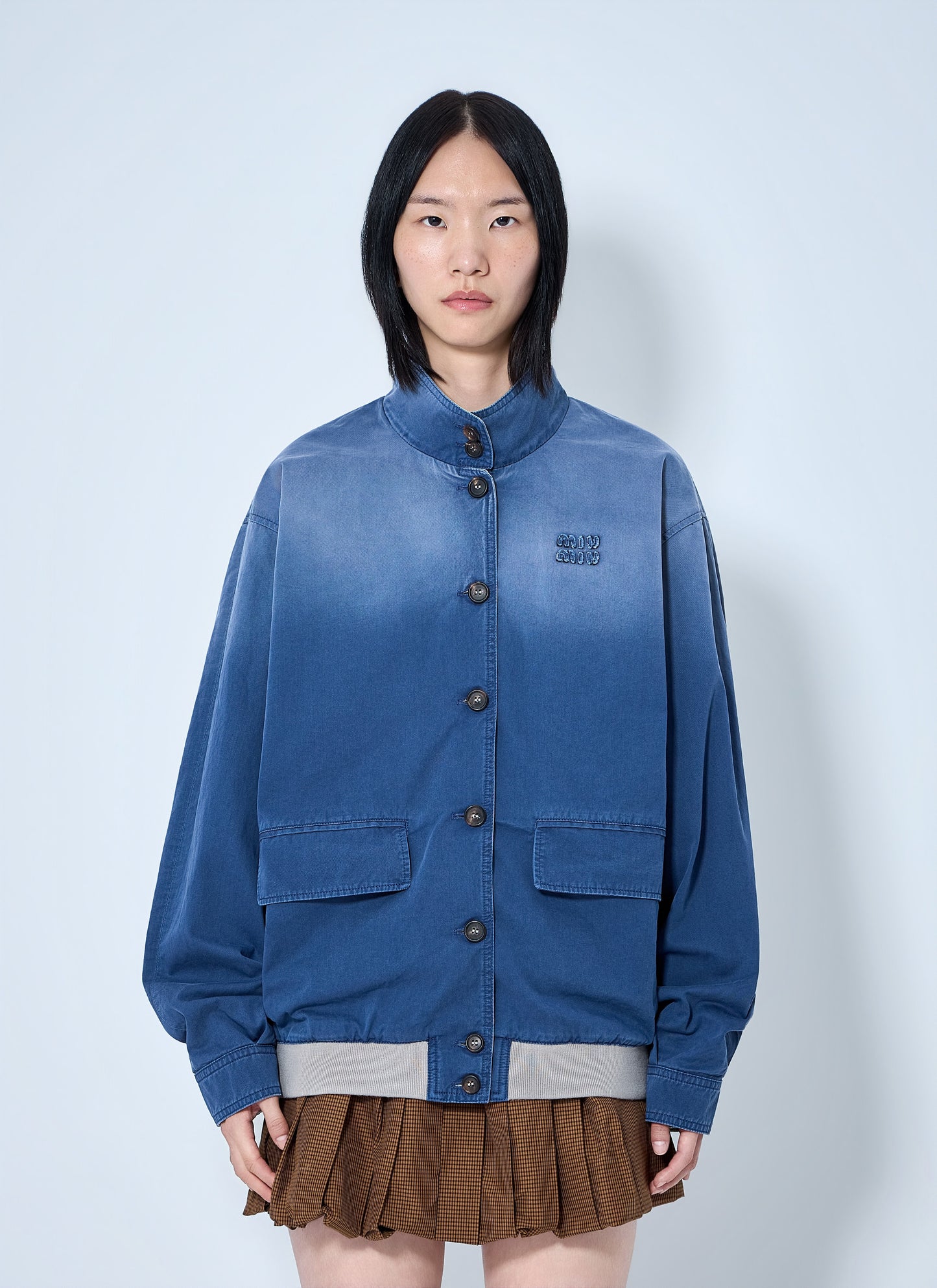 Miu Miu Women Old Washed Twill Blouson Jacket