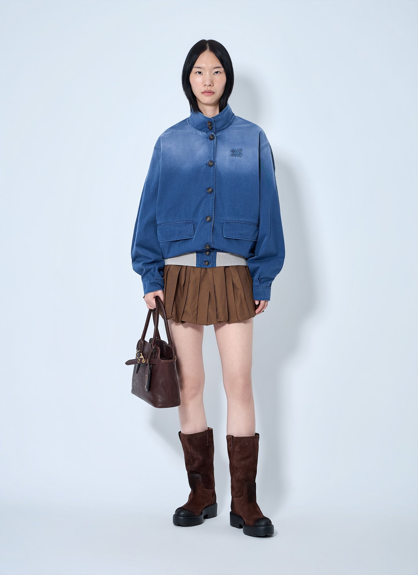 Miu Miu Women Old Washed Twill Blouson Jacket