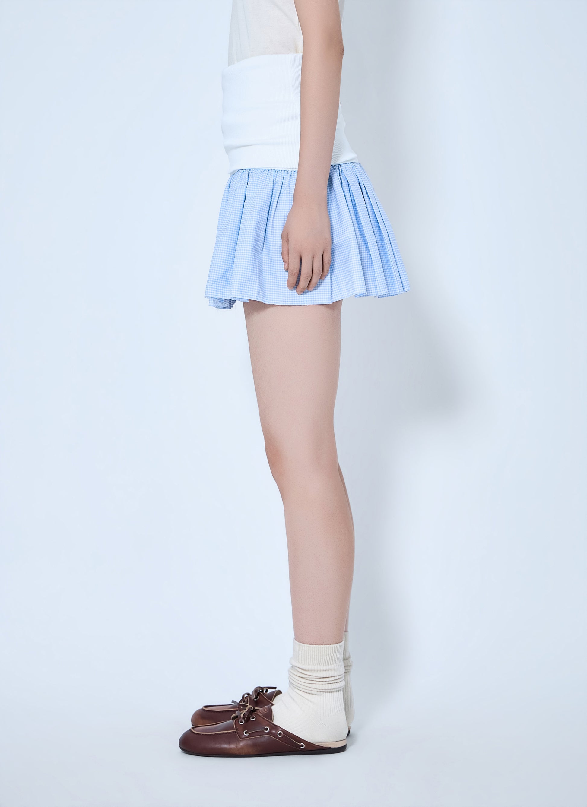 Miu Miu Women Jersey And Poplin Mini Skirt MIU MIU