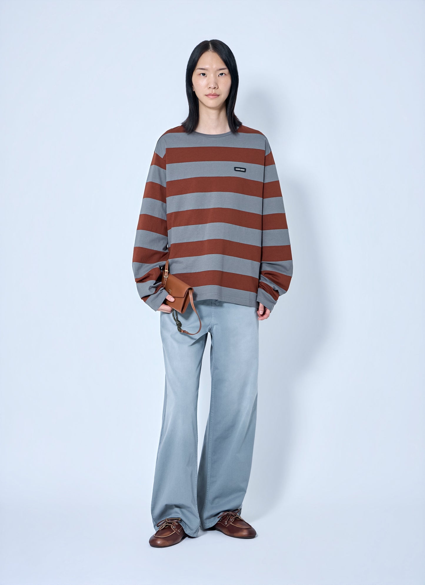 Miu Miu Women Striped Jersey T-Shirt MIU MIU