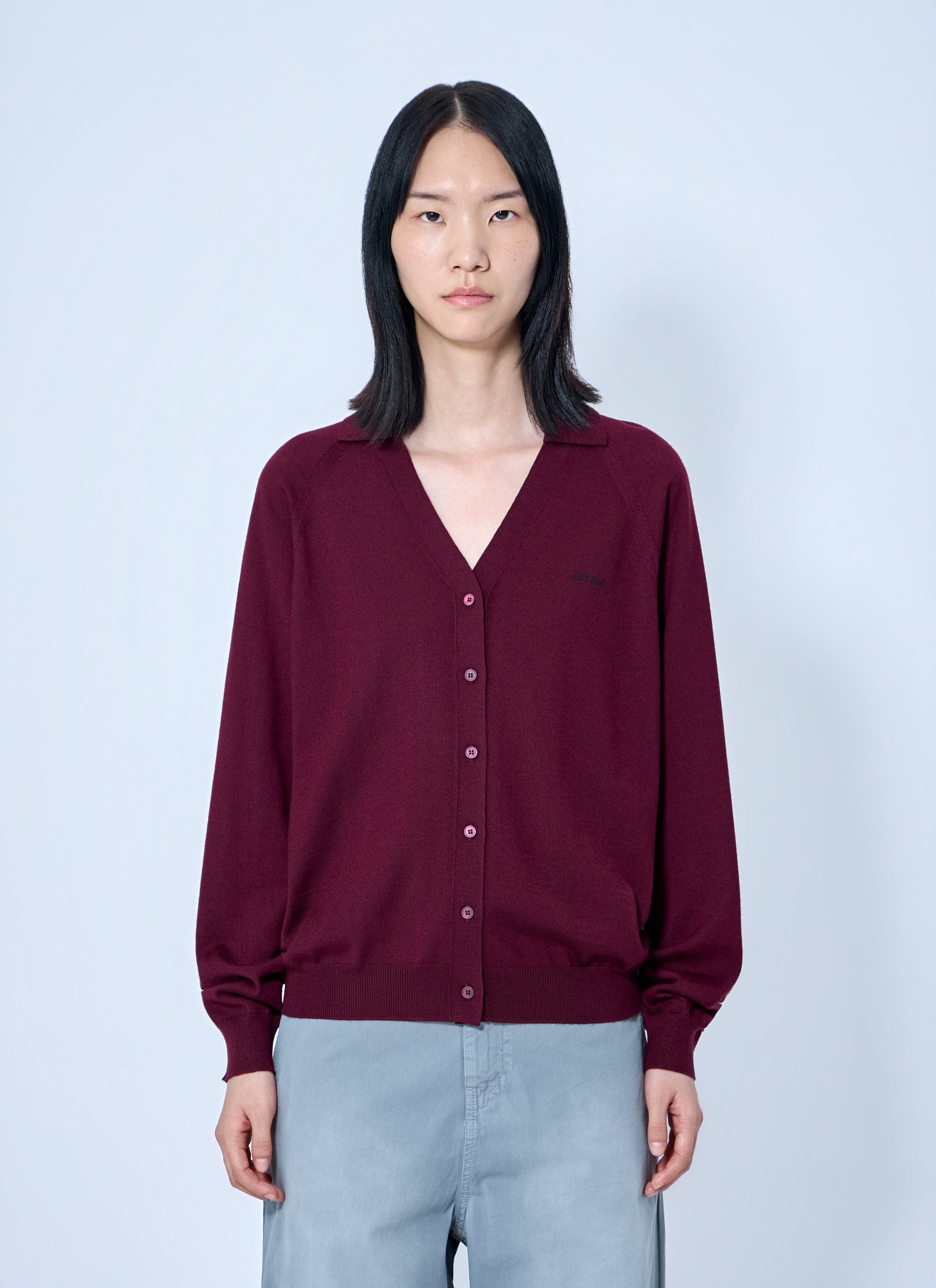 Miu Miu Women Knit Cardigan With Logo MIU MIU