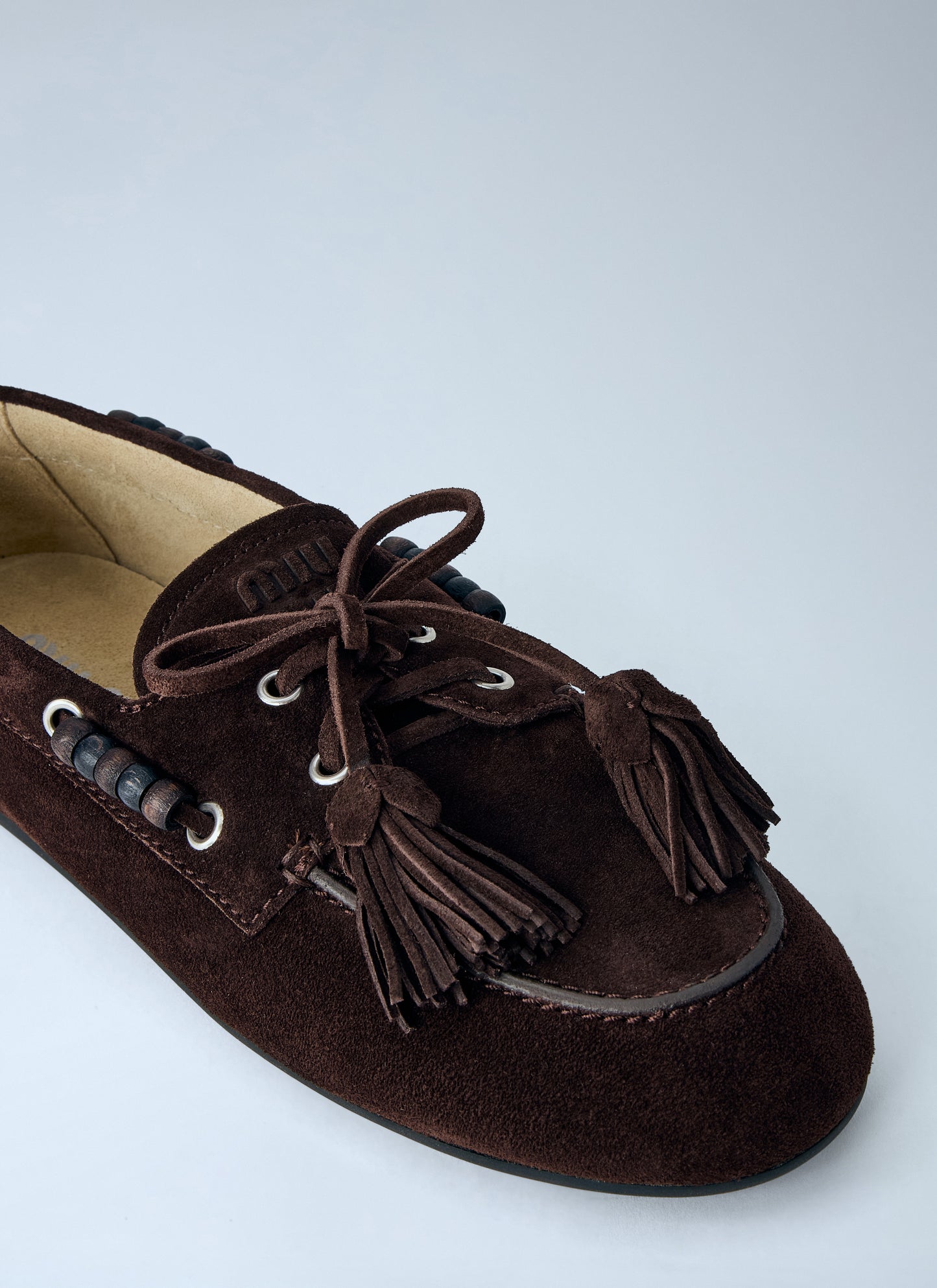 Miu Miu Women Suede Tassel Loafers MIU MIU