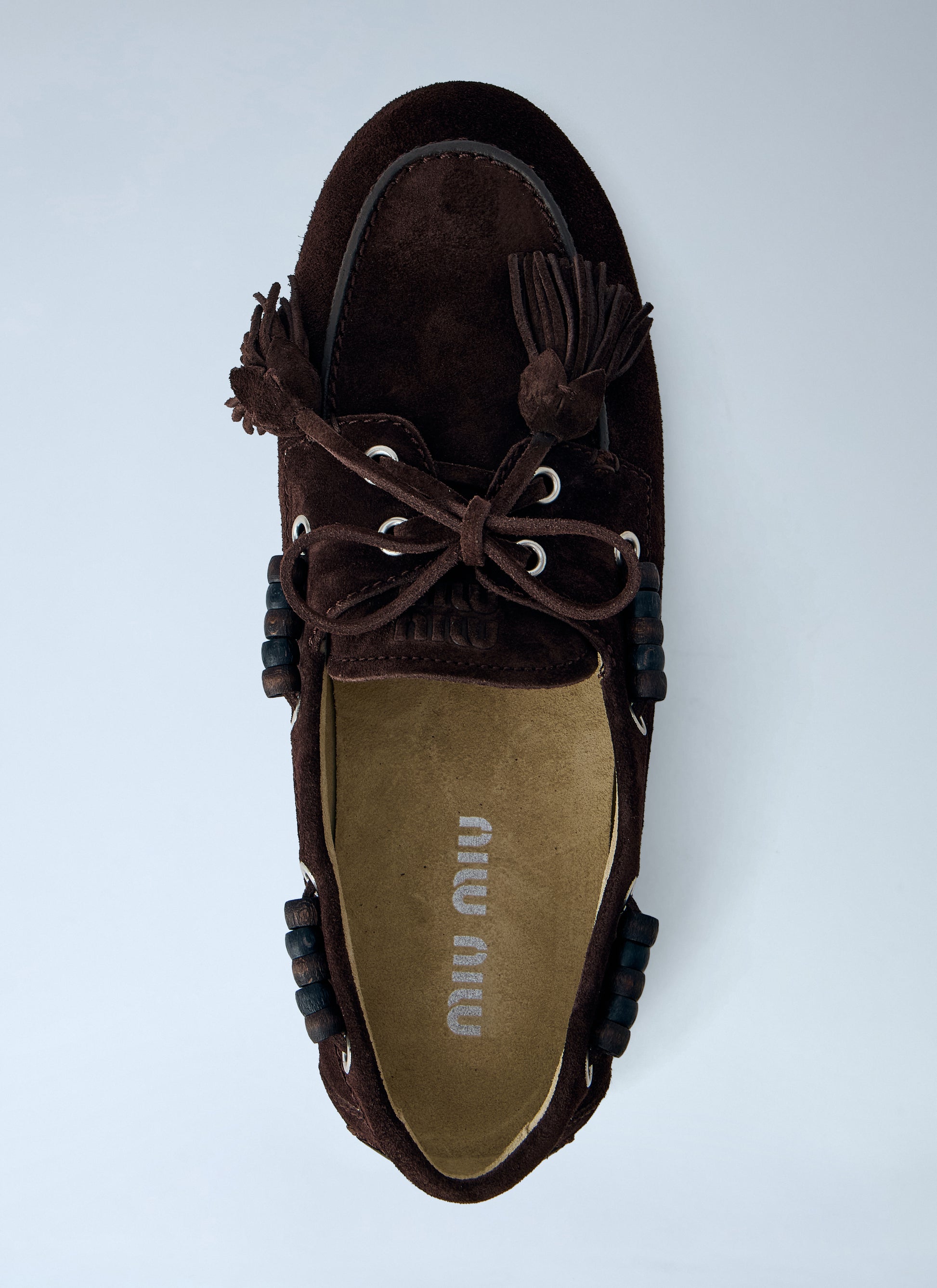 Miu Miu Women Suede Tassel Loafers MIU MIU
