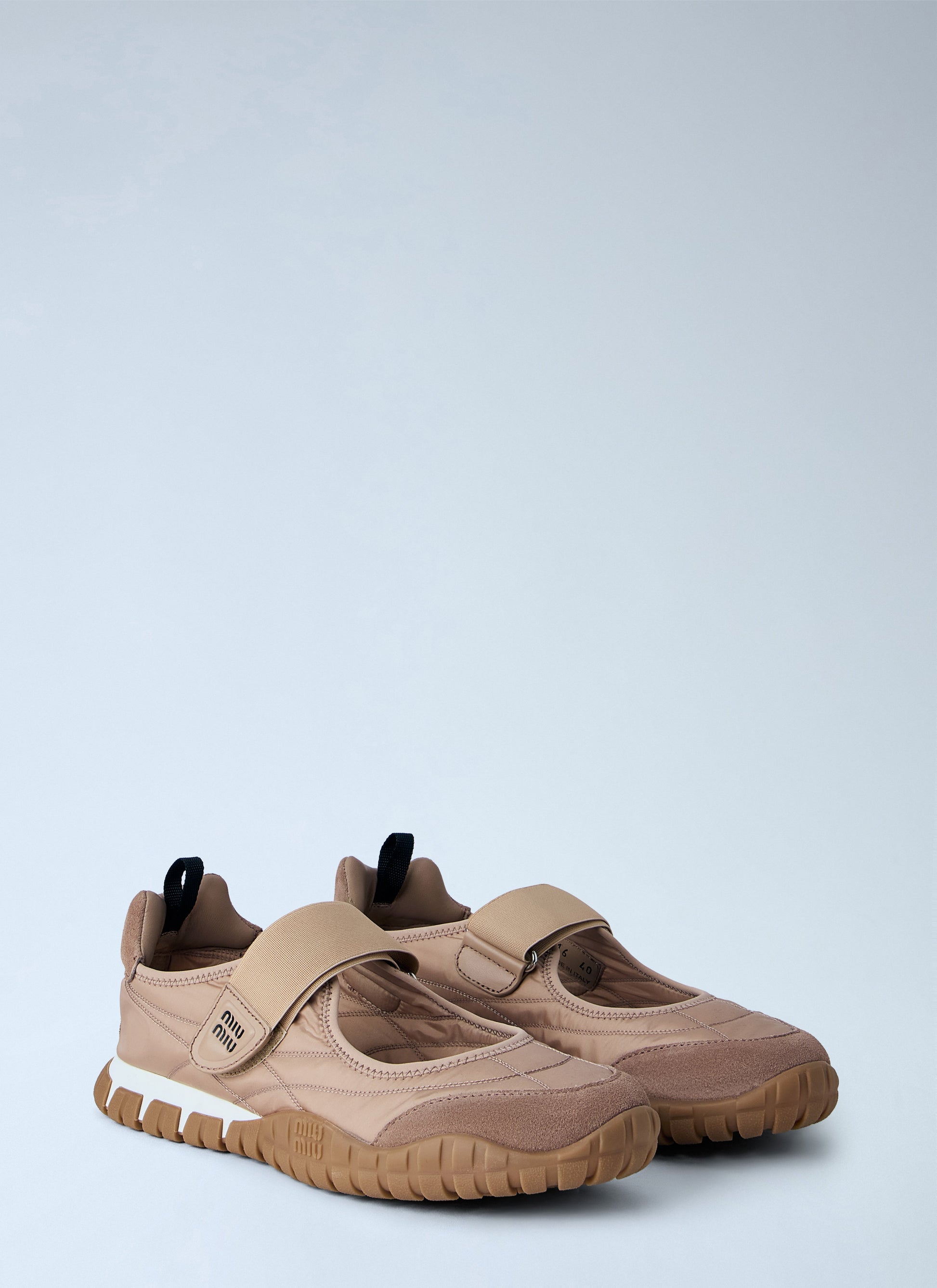 Miu Miu Women Tyre Technical Fabric And Suede Ballerinas MIU MIU