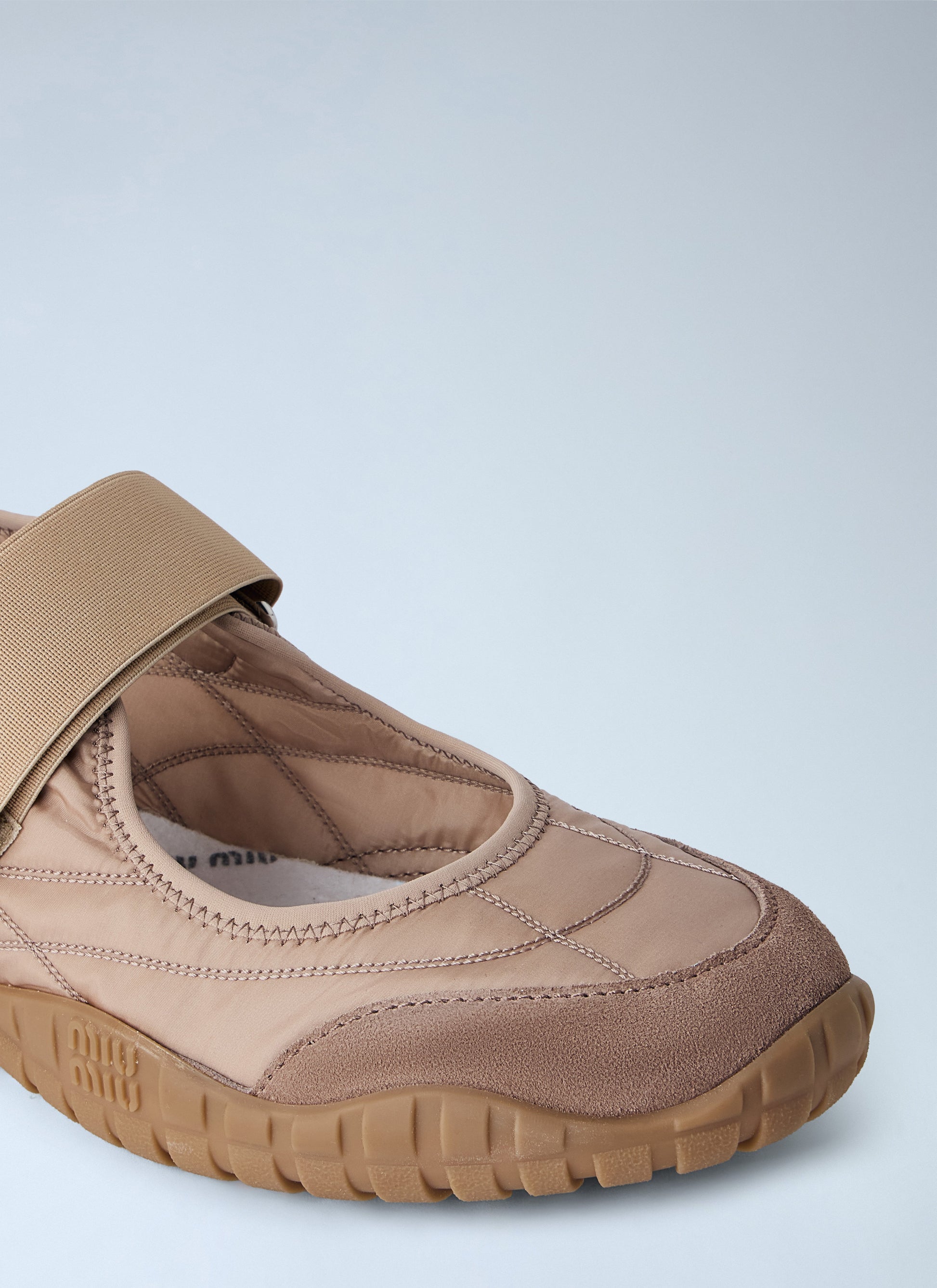 Miu Miu Women Tyre Technical Fabric And Suede Ballerinas MIU MIU