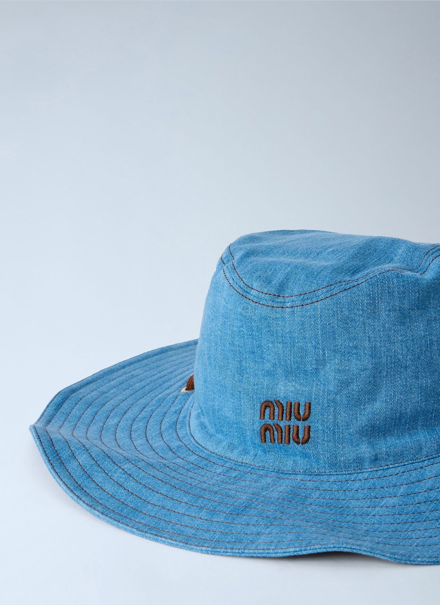 Miu Miu Women Wide-Brimmed Logo Hat MIU MIU