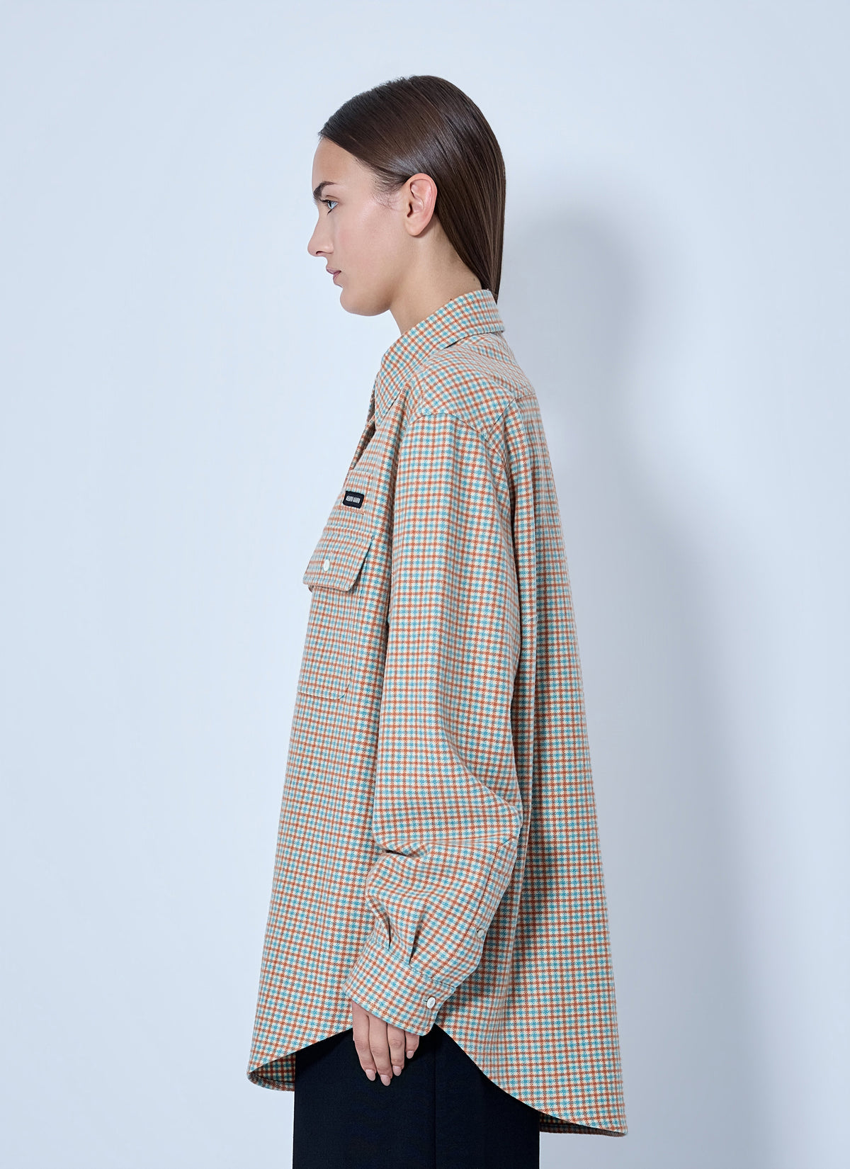 Miu Miu Women Checked Cotton Shirt MIU MIU