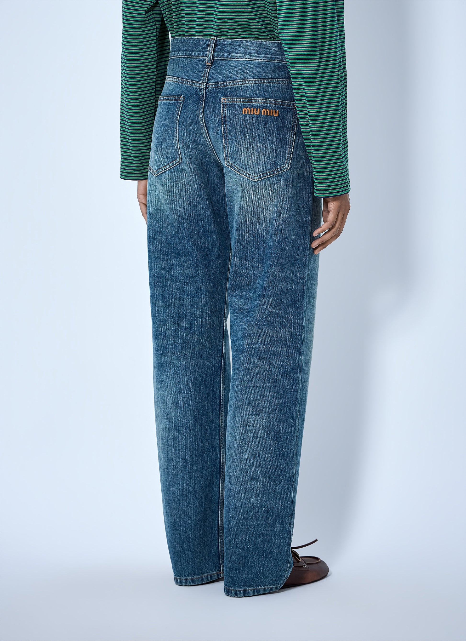 Miu Miu Women Wide-Leg Denim Jeans MIU MIU