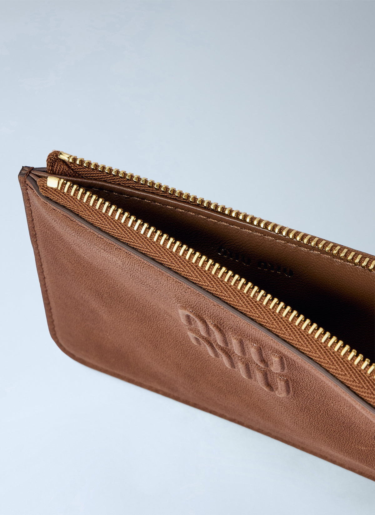 Miu Miu Women Oak Nappa Leather Envelope Card Holder MIU MIU