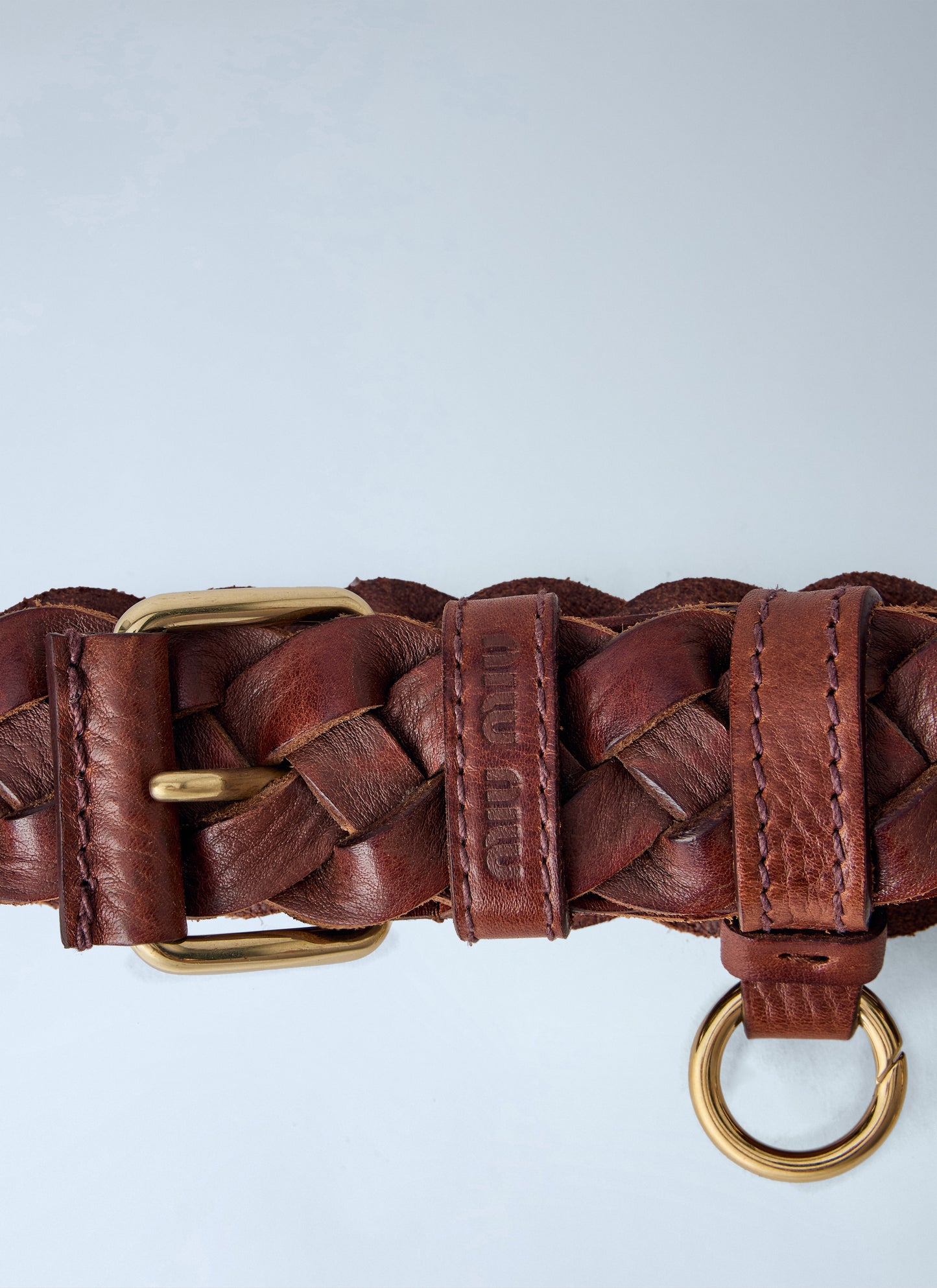Miu Miu Women Woven Leather Belt MIU MIU