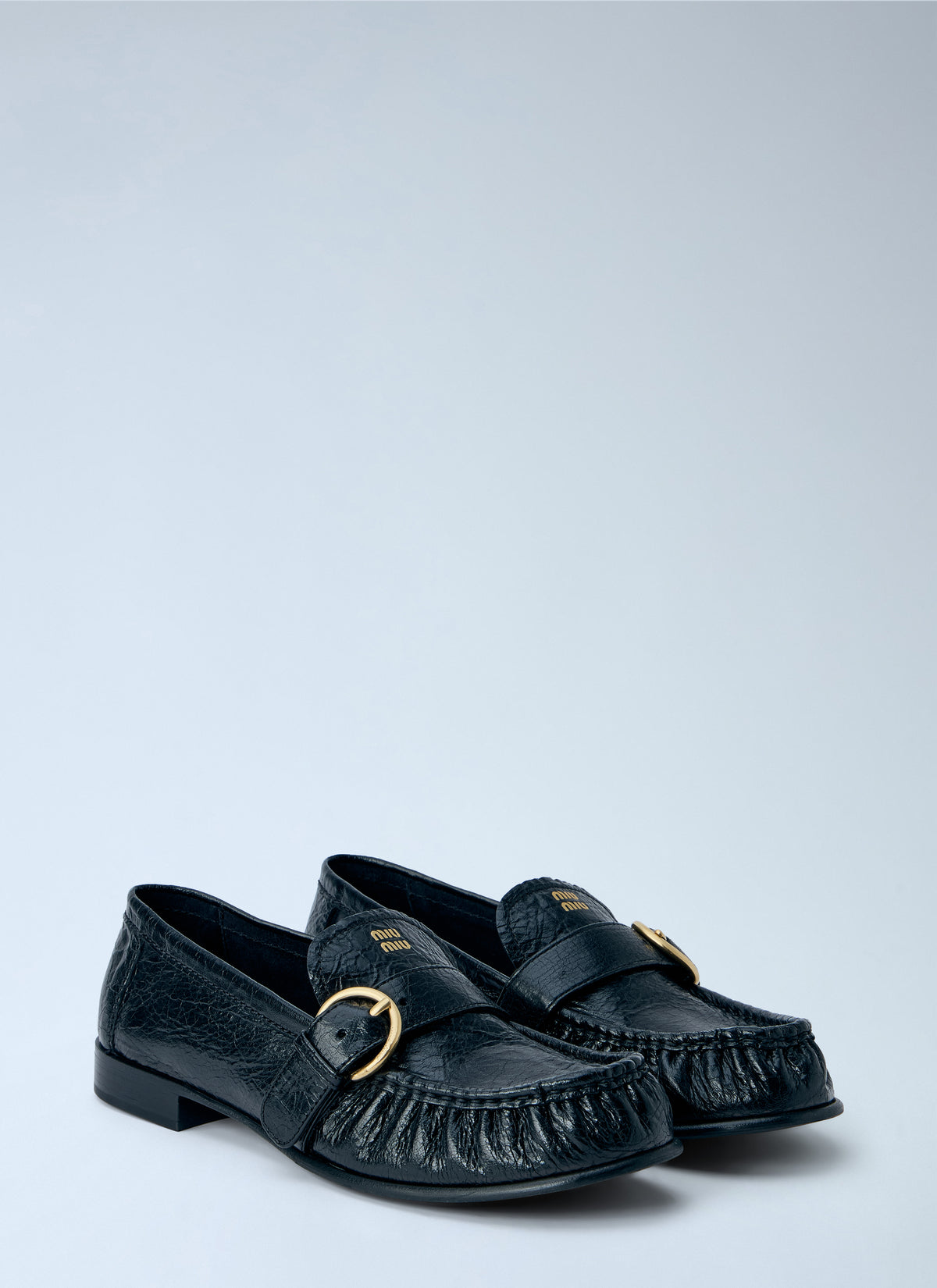 Miu Miu Women Leather Loafers With Buckle Detail MIU MIU