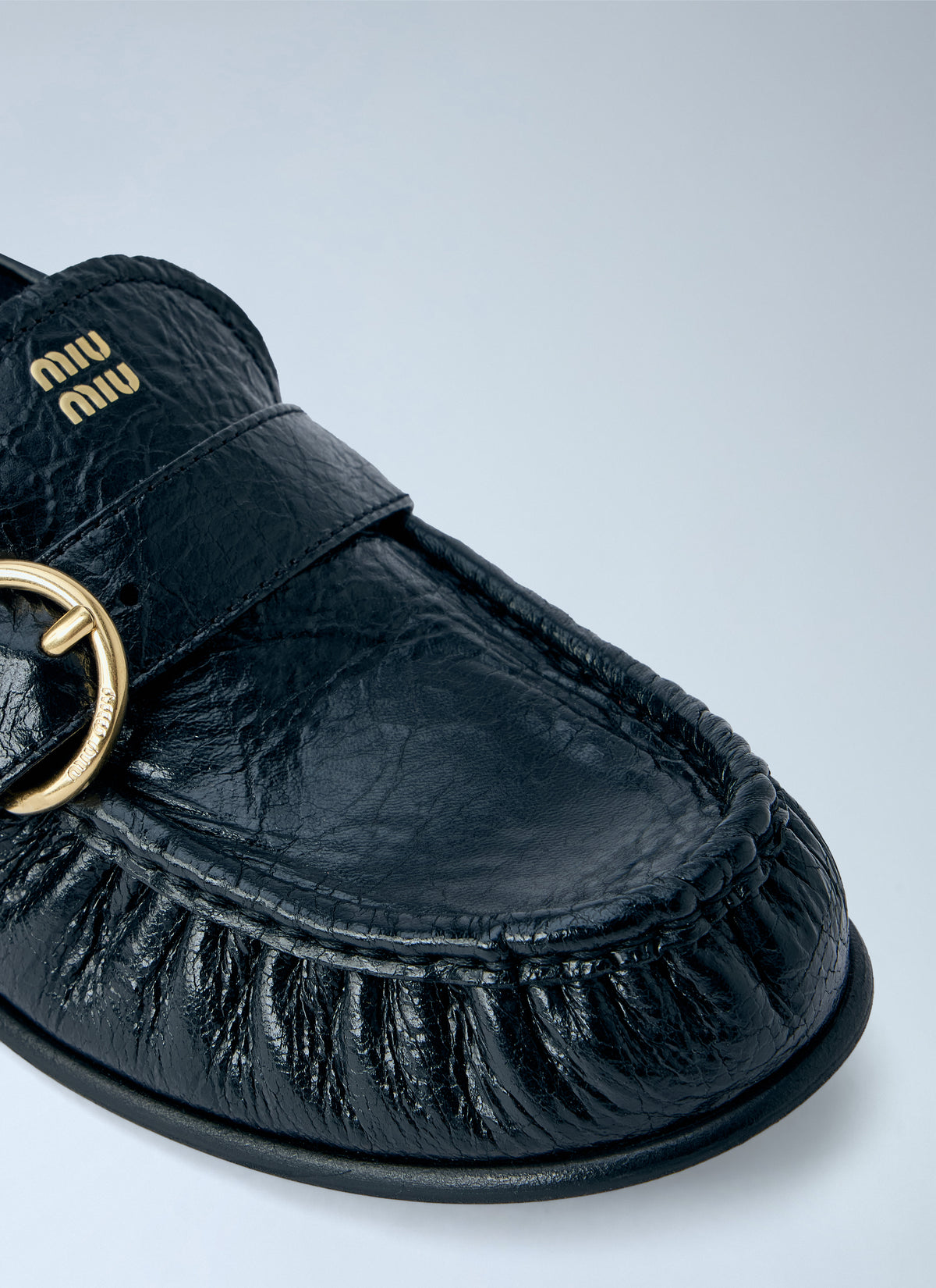 Miu Miu Women Leather Loafers With Buckle Detail MIU MIU