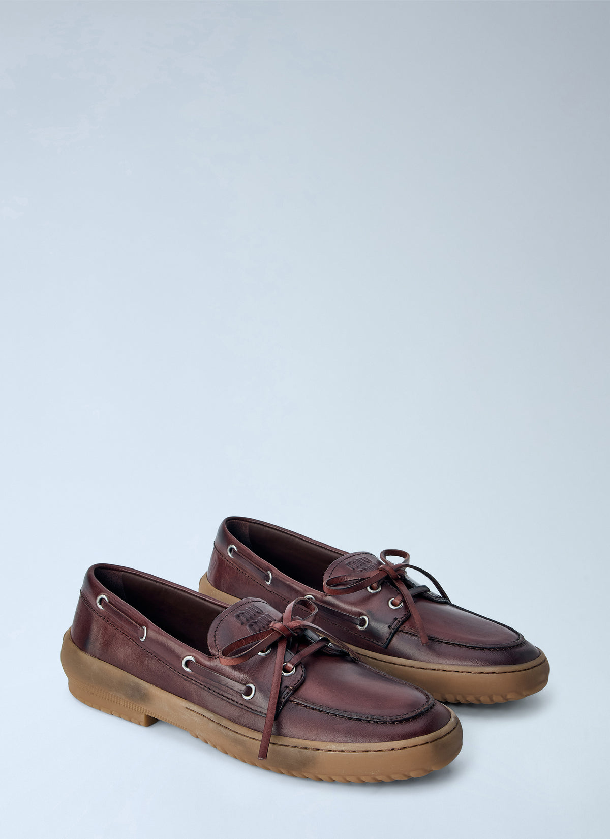 Miu Miu Women Leather Deck Shoes MIU MIU