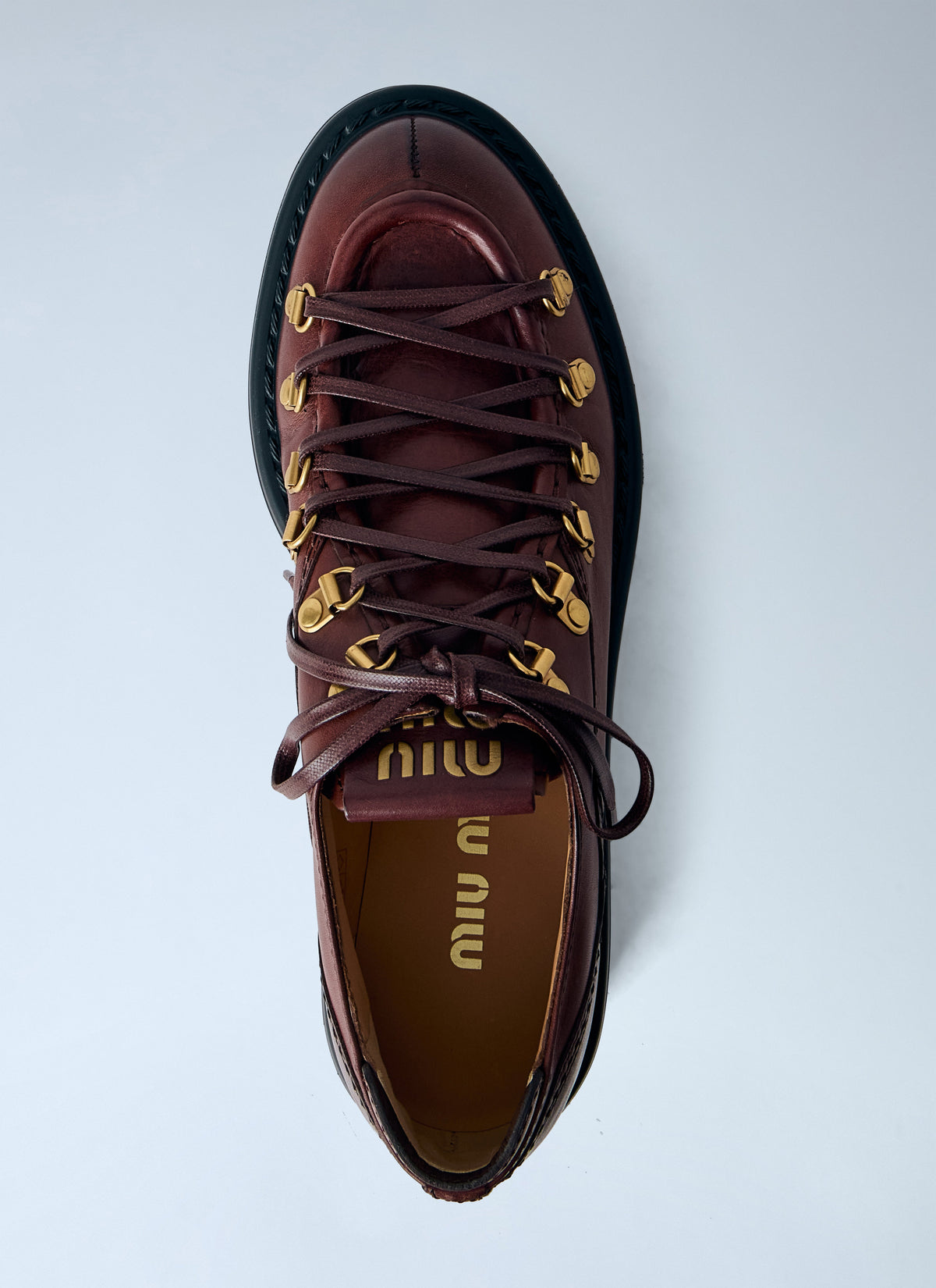 Miu Miu Women Leather Lace Ups MIU MIU