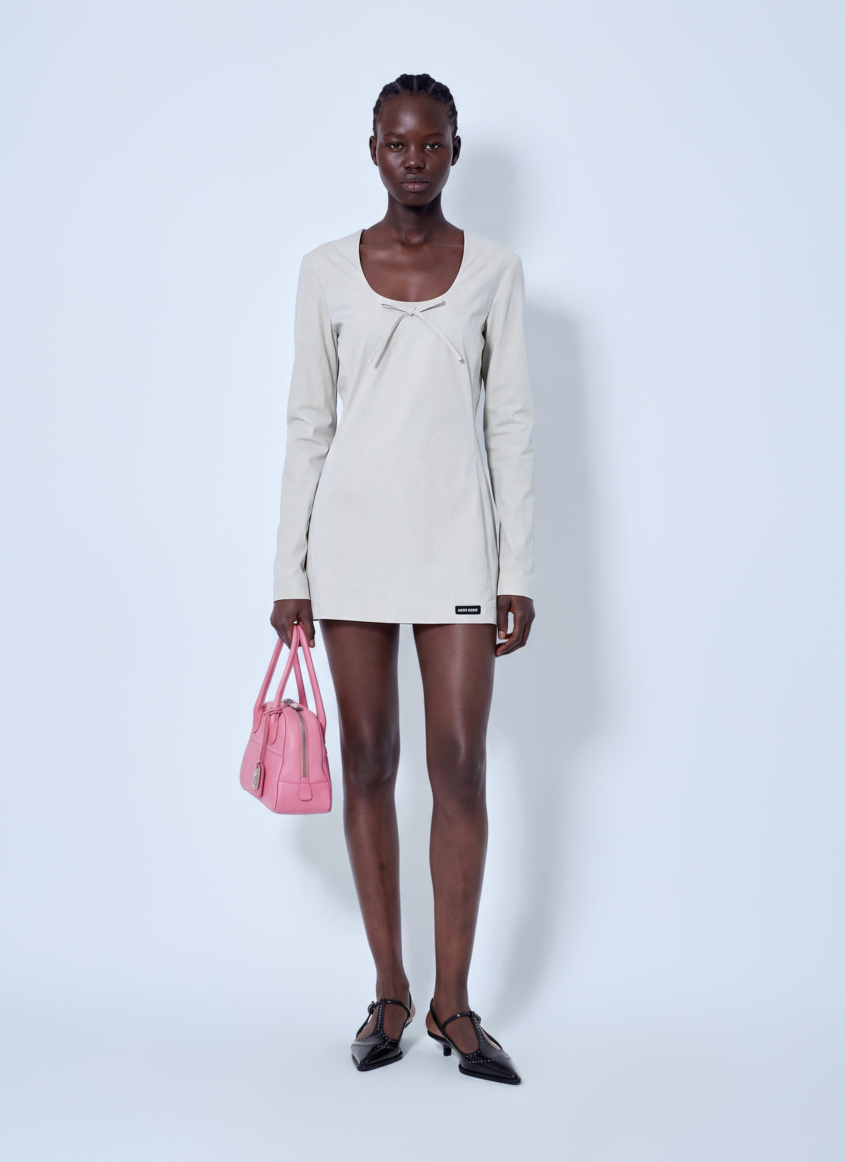 Miu Miu Women Stretch Poplin Mini Dress MIU MIU